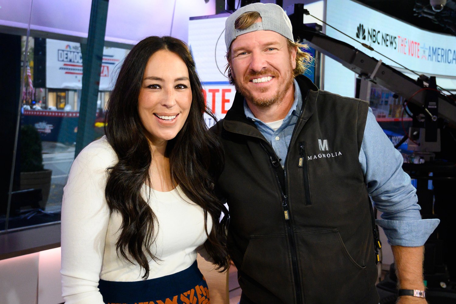 Joanna and Chip Gaines smile as they pose together