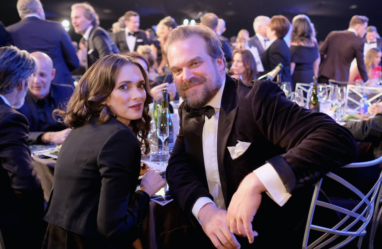 Winona Ryder and David Harbour attend the 24th Annual Screen Actors Guild Awards at The Shrine Auditorium on January 21, 2018