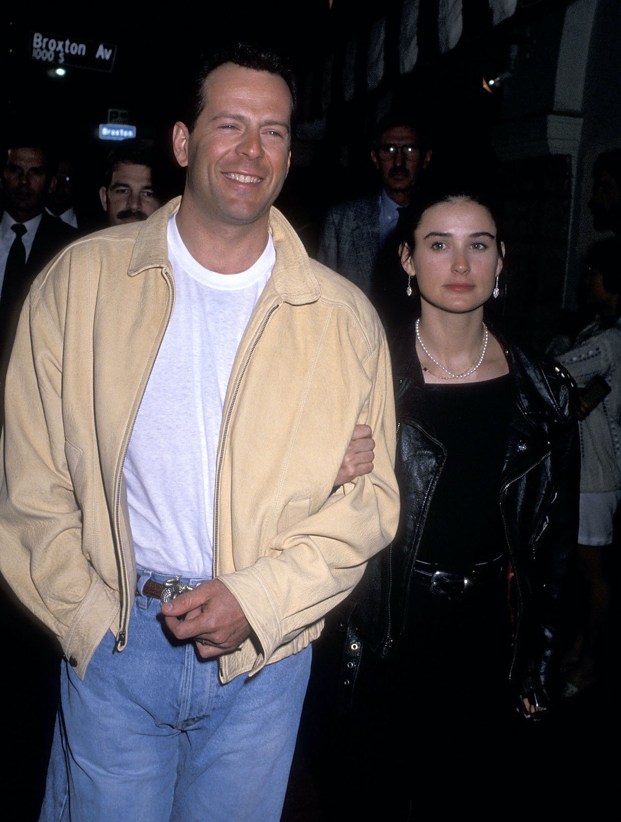 Actor Bruce Willis and actress Demi Moore attend the "Chances Are" Westwood Premiere on March 8, 1989