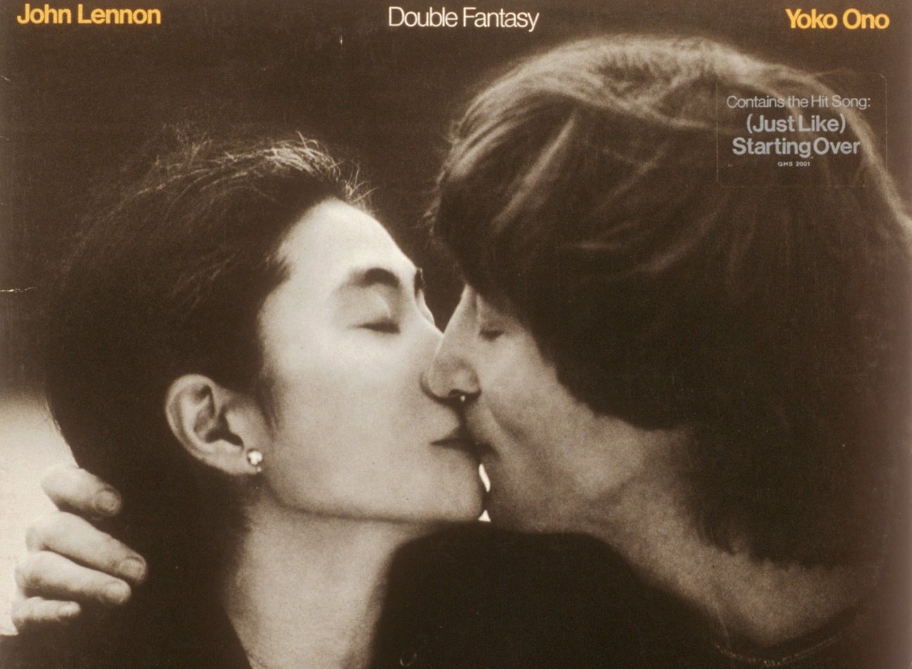 'Double Fantasy' album cover with Yoko Ono and John Lennon kissing