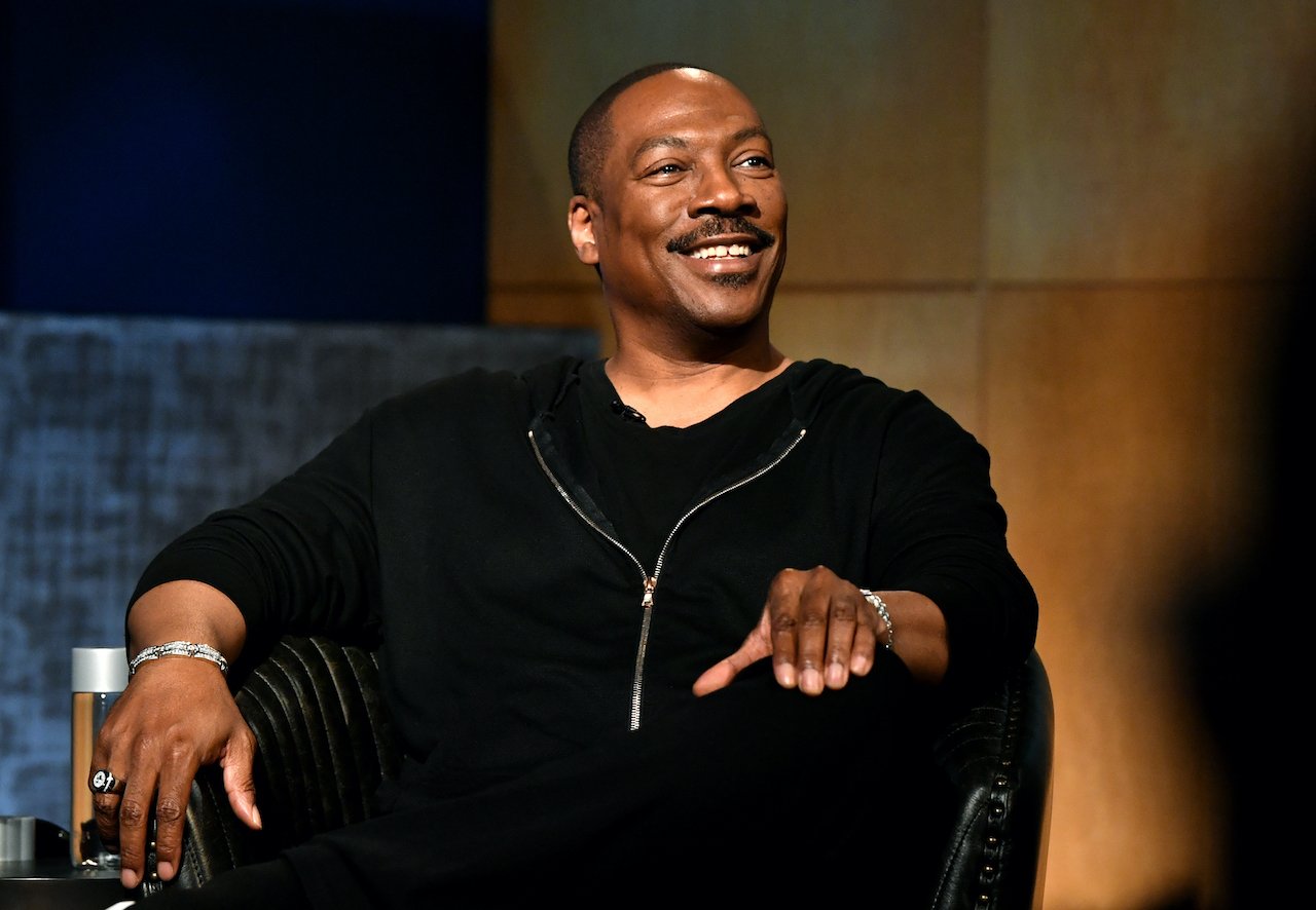 Eddie Murphy speaks onstage during  the LA Tastemaker event for Comedians in Cars at The Paley Center for Media