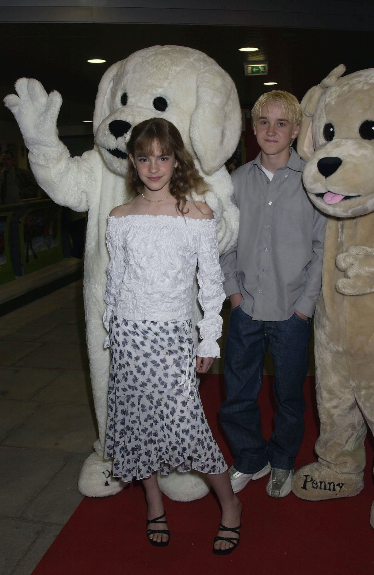 Emma Watson and Tom Felton from the Harry Potter film series at the London premiere of Scooby-Doo