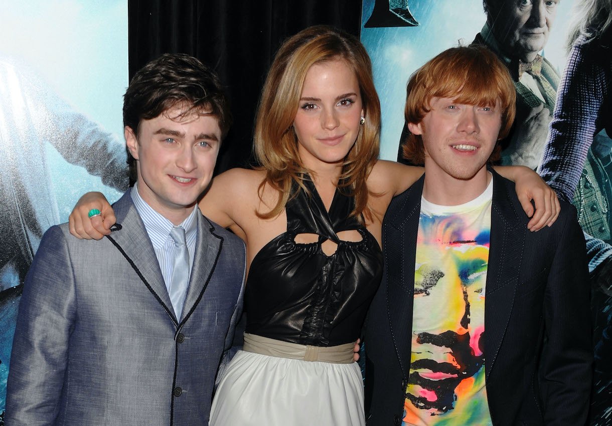 Actors Daniel Radcliffe, Emma Watson and Rupert Grint attend the "Harry Potter and the Half-Blood Prince" premiere at Ziegfeld Theatre on July 9, 2009 in New York City