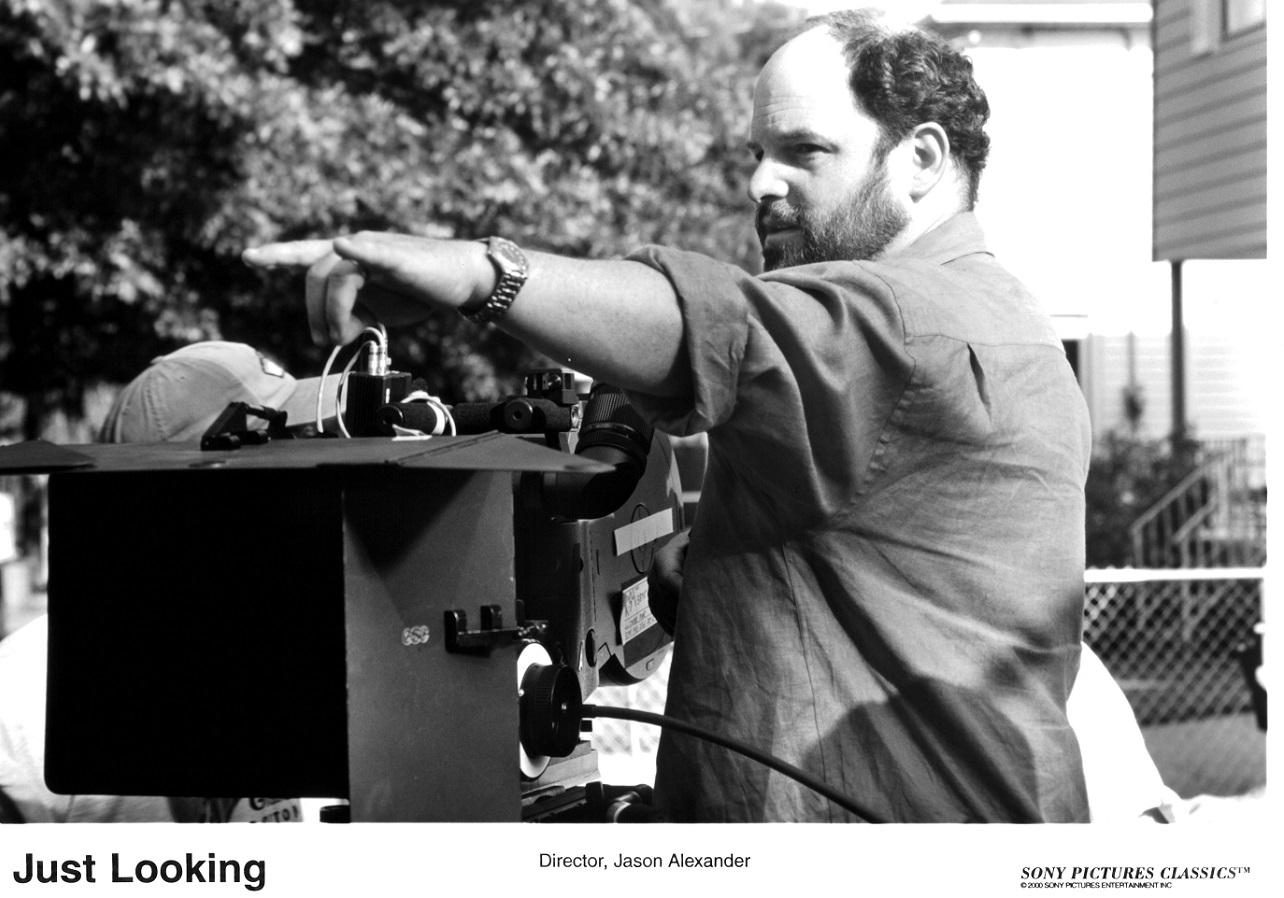 Jason Alexander next toa camera directing the film 'Just Looking' in 1999