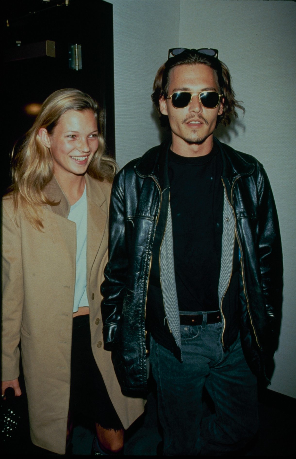circa 1995: Johnny Depp and model Kate Moss