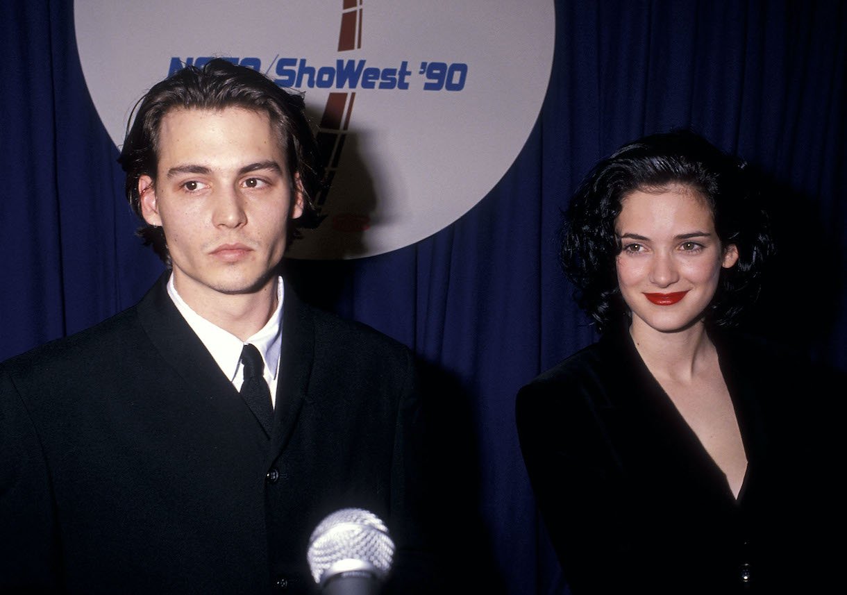 Johnny Depp and actress Winona Ryder attend the 1990