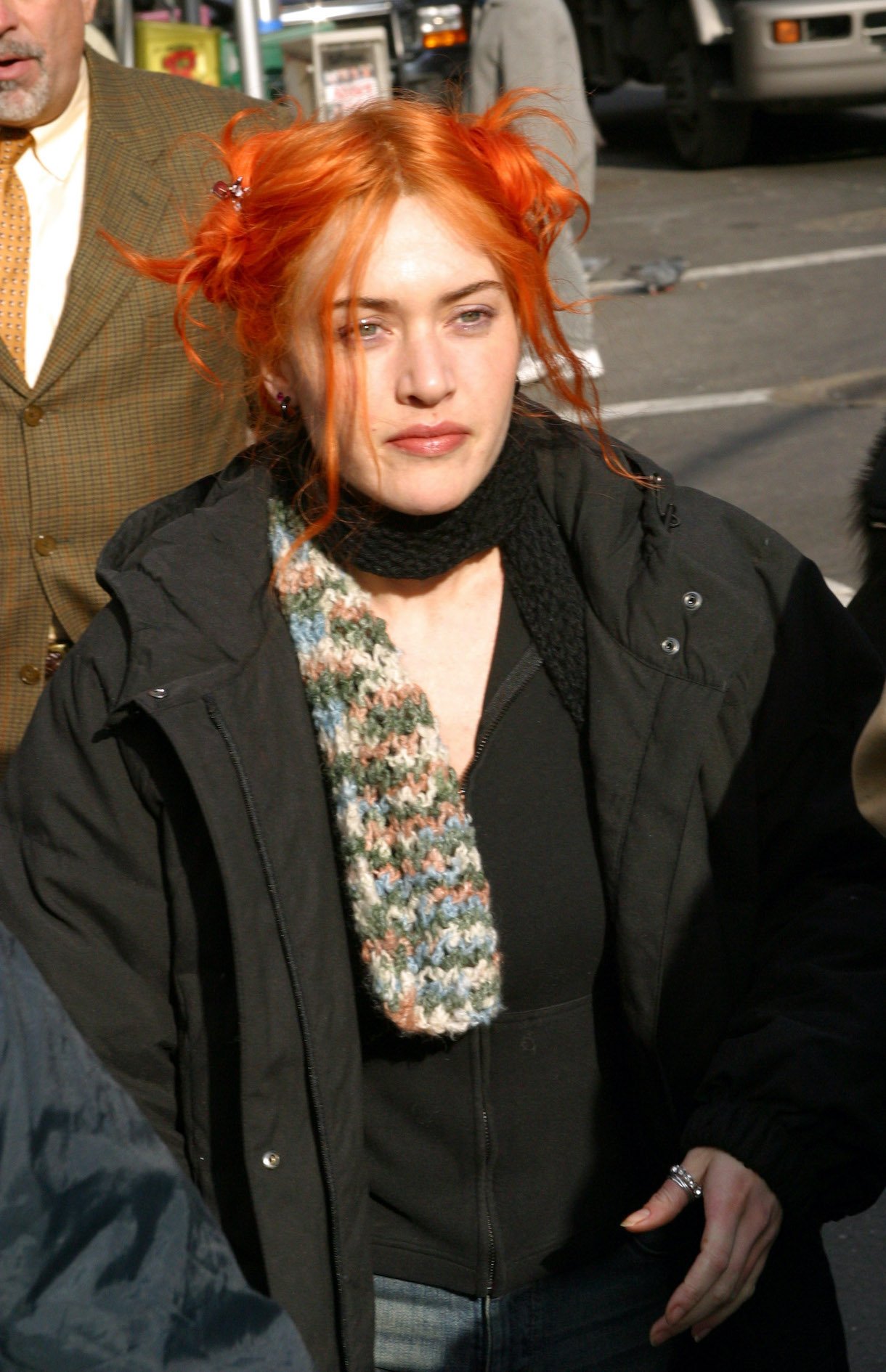 Jim Carrey and Kate Winslet On Location for 'Eternal Sunshine of the Spotless Mind' - New York