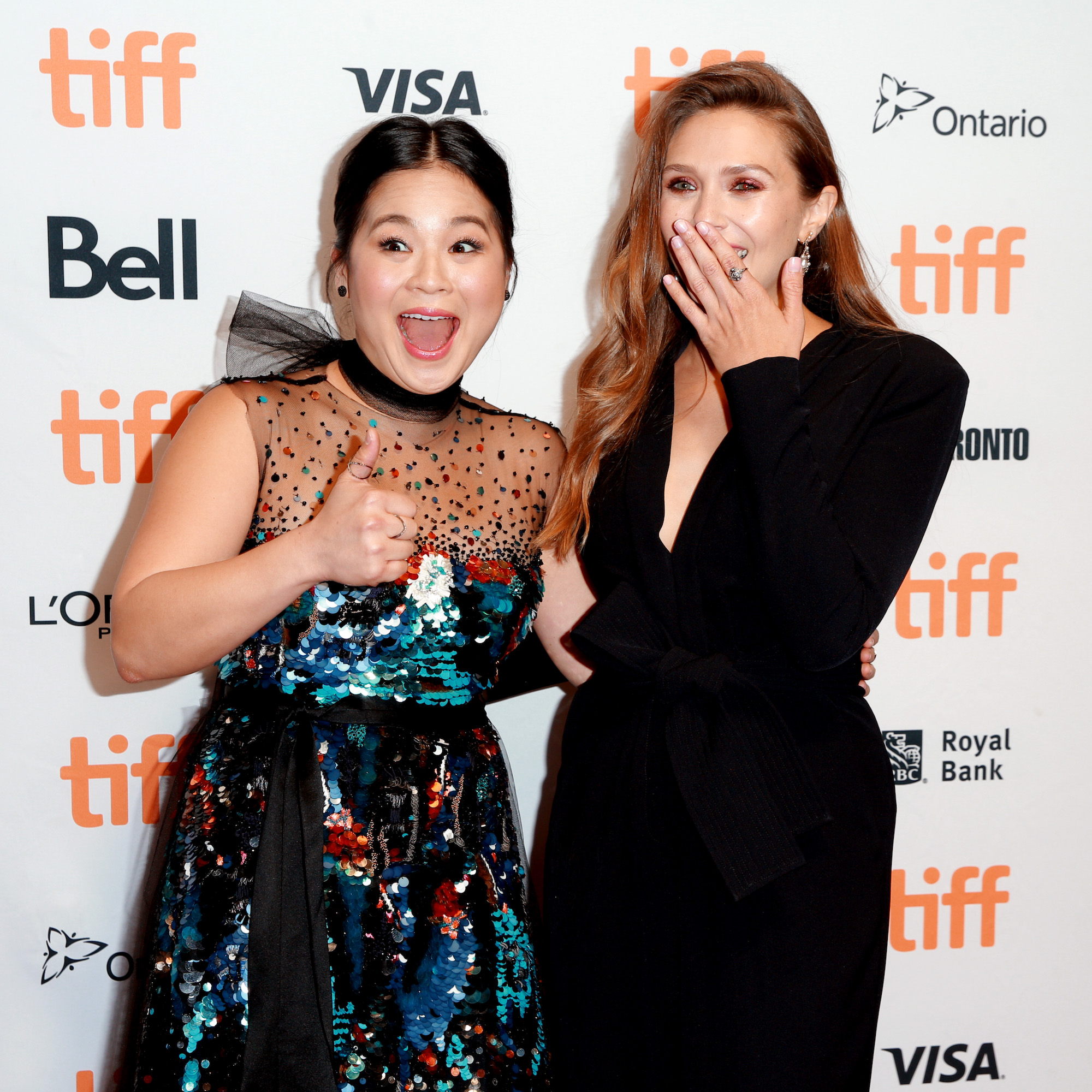 Kelly Marie Tran and Elizabeth Olsen at the 'Sorry For Your Loss' premiere at the 2018 Toronto International Film Festival on Sept. 8, 2018