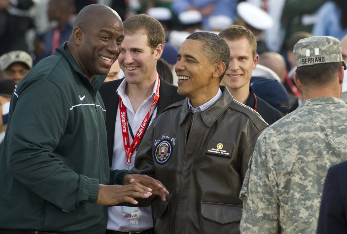 Magic Johnson and Barack Obama