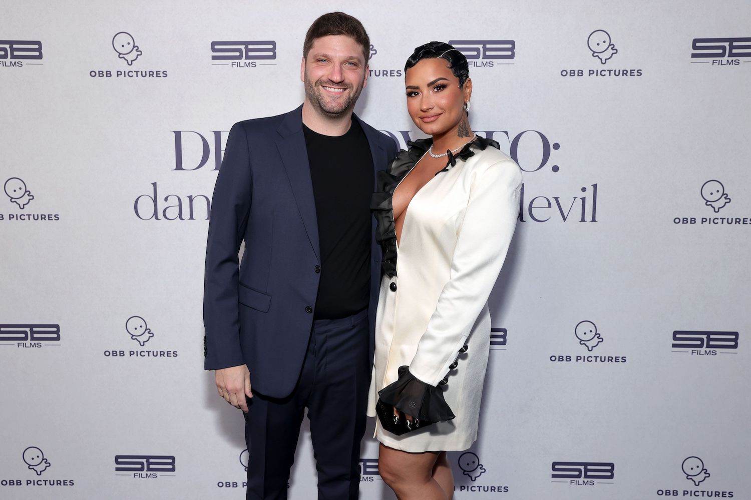 Demi Lovato with director Michael D. Ratner at YouTube Originals Docuseries Demi Lovato: Dancing With The Devil premiere