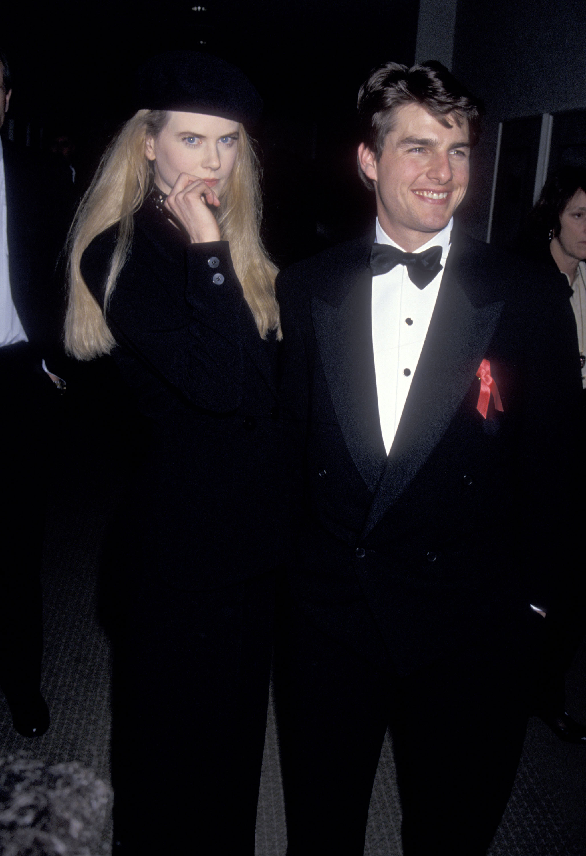 Actress Nicole Kidman and actor Tom Cruise attend the 50th Annual Golden Globe Awards on January 23, 1993