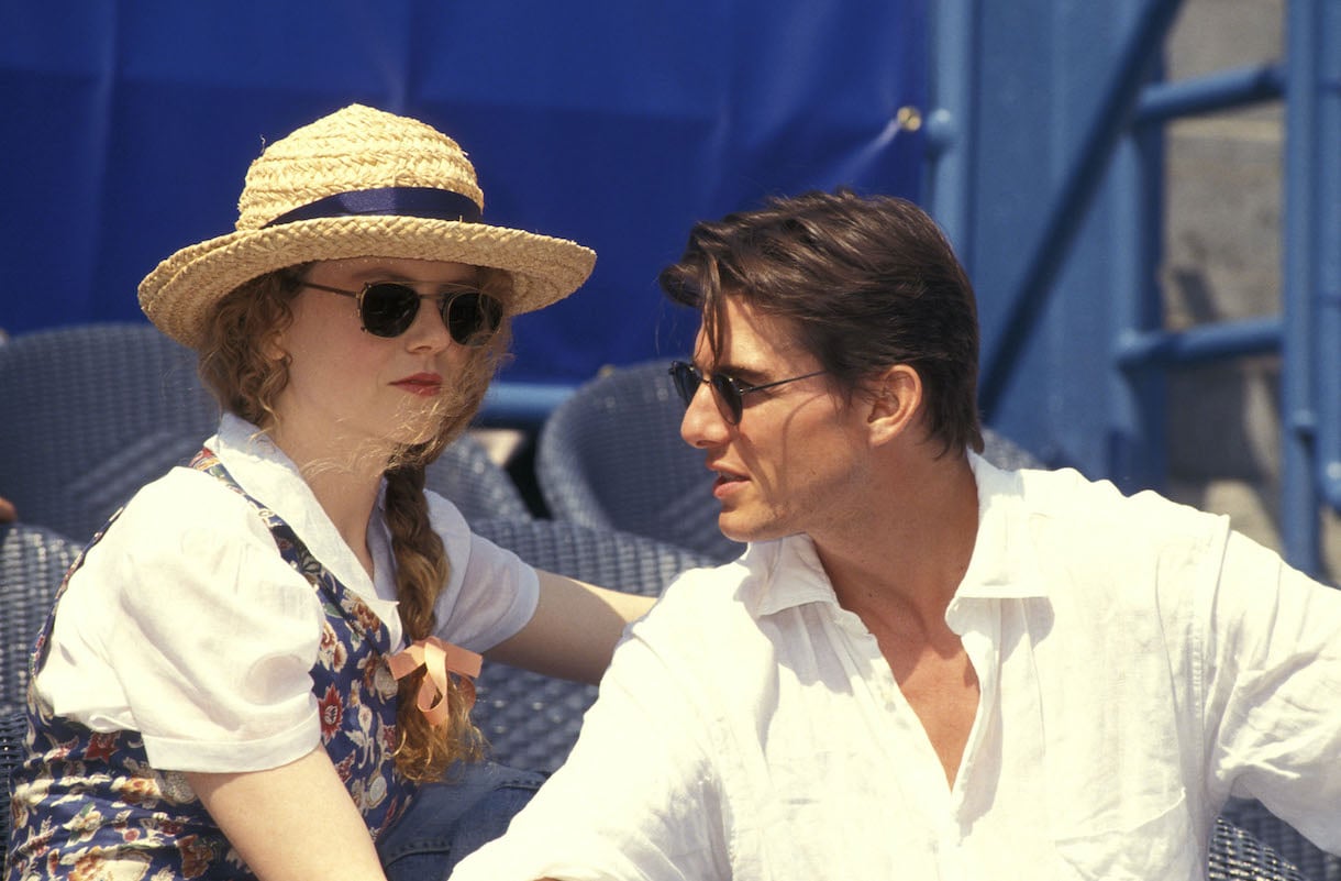 Actress Nicole Kidman and actor Tom Cruise attend the 1993 U.S. Open Tennis on September 6, 1993 at Flushing Meadows Park in Flushing, Queens, New York