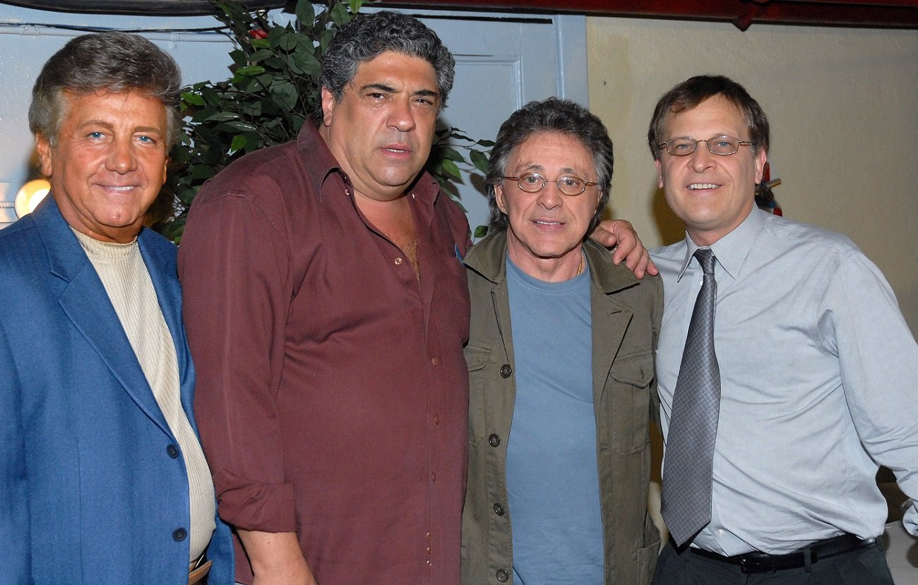 Nick Puccio, Vincent Pastore, Frankie Valli and Stanley Andrucyk pose for the camera circa 2006