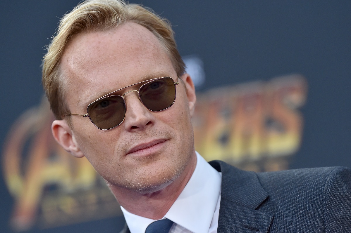 Paul Bettany wearing sunglasses and a suit at the 'Avengers: Infinity War' premiere