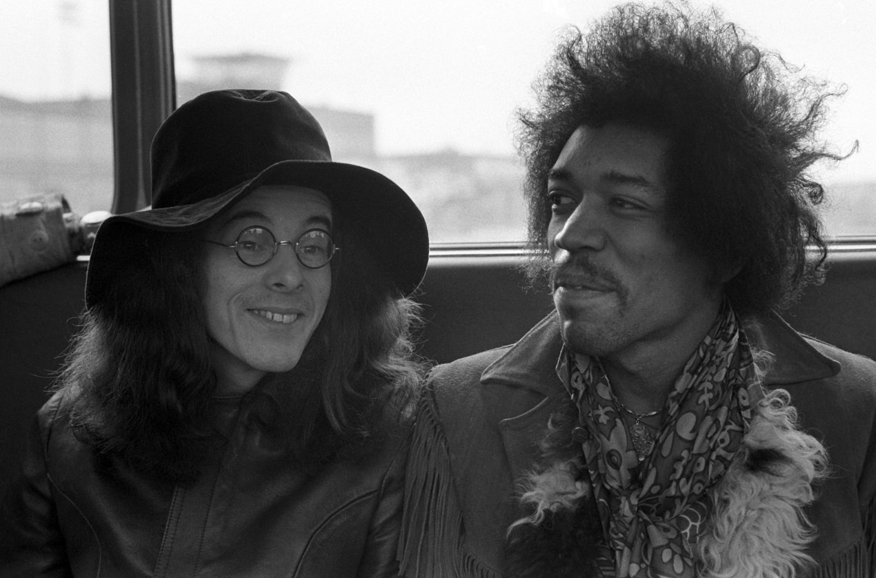 Noel Redding and Jimi Hendrix smile in early 1969