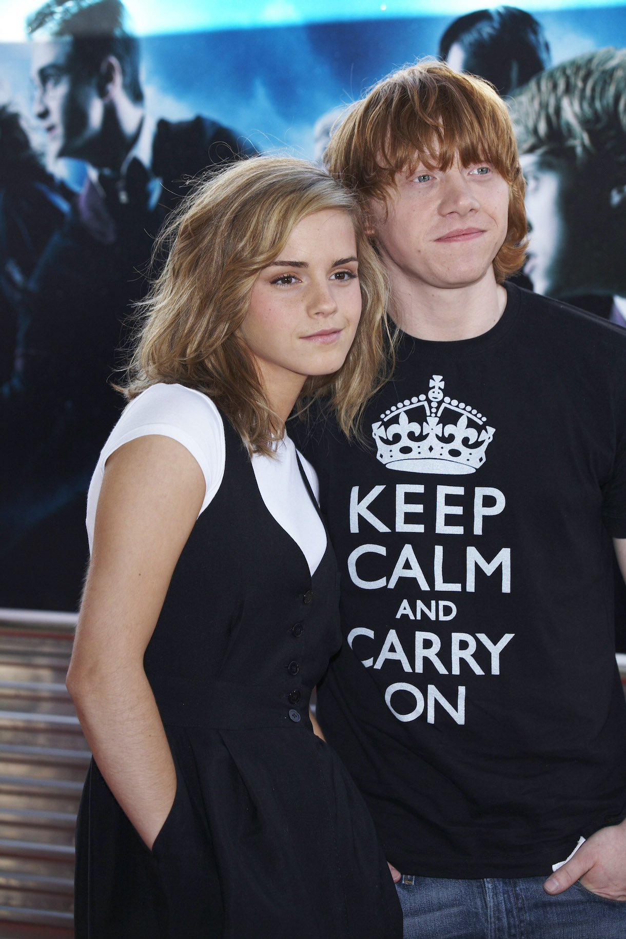 Emma Watson and Rupert Grint attend the photocall for 'Harry Potter and the Order of the Phoenix' on July 4, 2007 in Paris