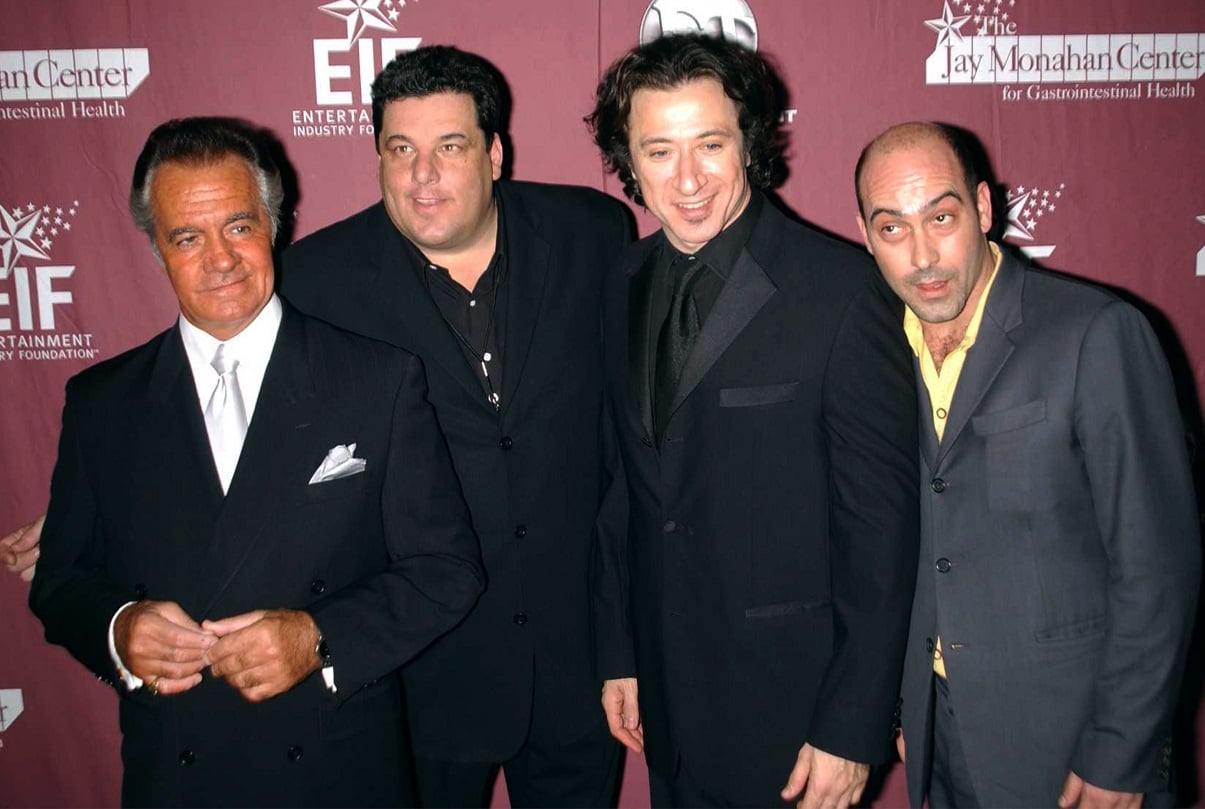 Tony Sirico, Steve Schirripa, Federico Castelluccio and John Ventimiglia pose at an event in 2002
