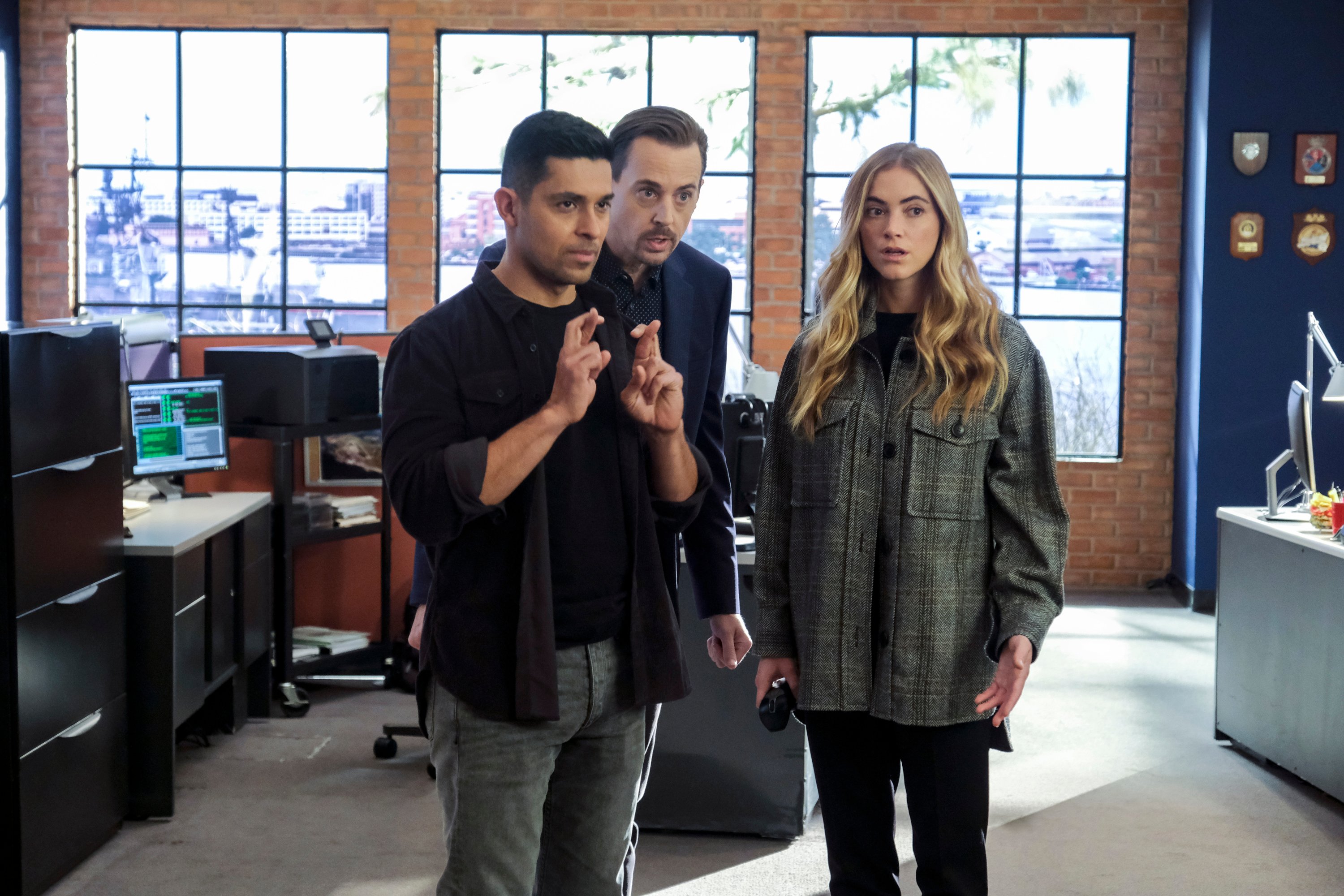 Wilmer Valderrama, Sean Murray, and Emily Wickersham | Patrick Wymore/CBS via Getty Images
