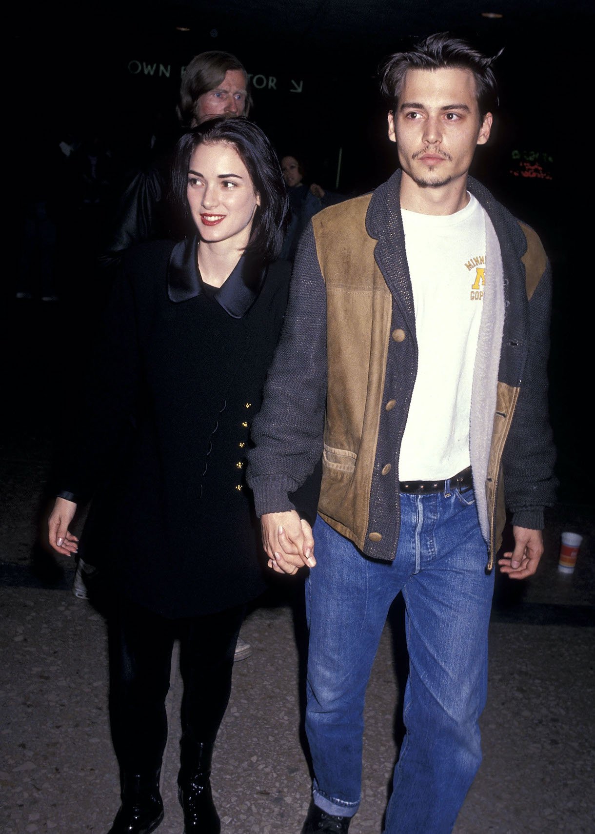 Winona Ryder and actor Johnny Depp attend 'The Silence of the Lambs' premiere in 1991