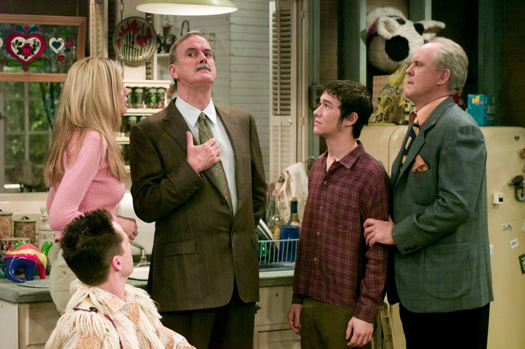 French Stewart as Harry Solomon, Kristen Johnston as Sally Solomon, John Cleese as Liam Neesam, Joseph Gordon-Levitt as Tommy Solomon, John Lithgow as Dr. Dick Solomon