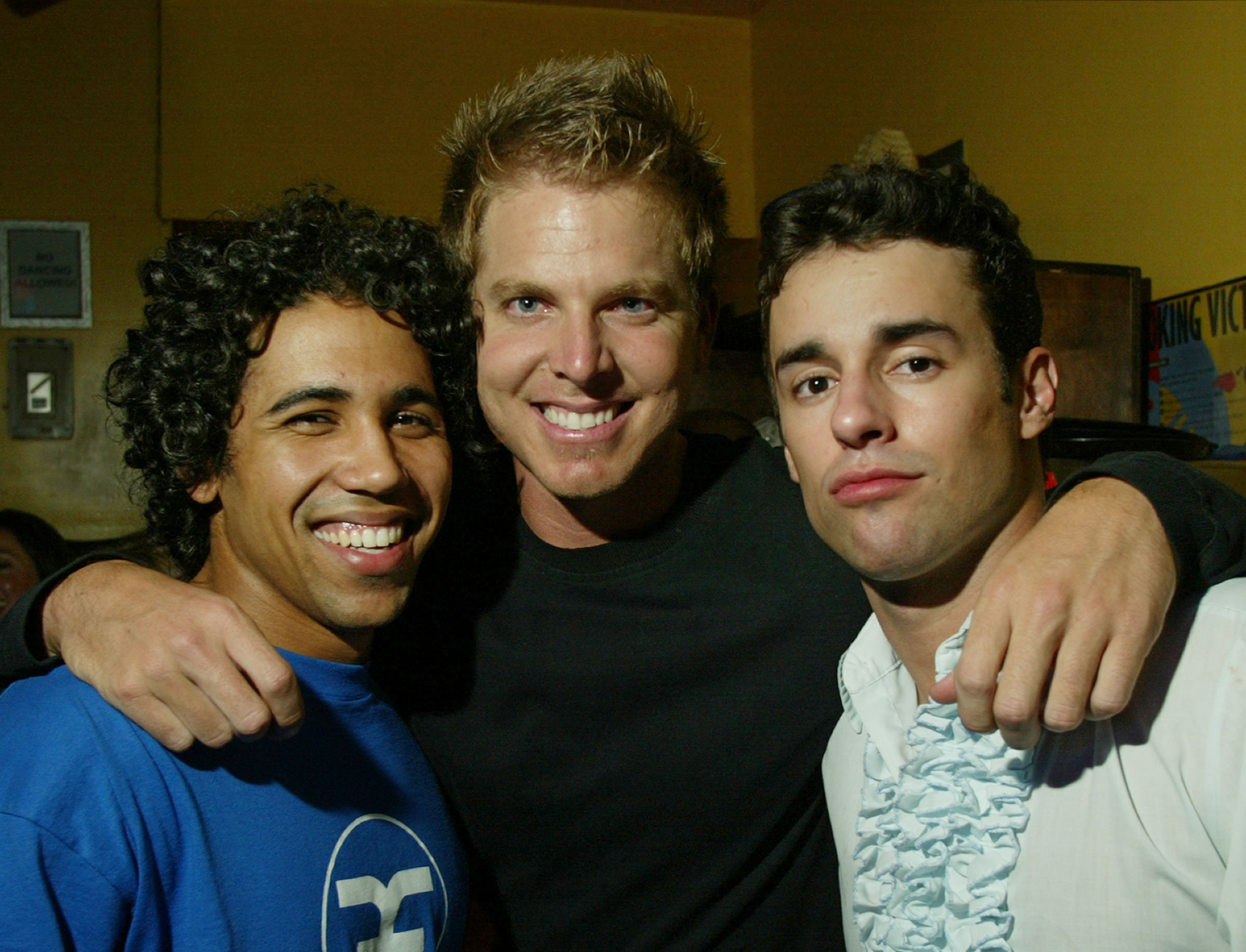 MTV Real World stars Adam King (L-R), Mark Long, and Ace Amerson attend the Real World party