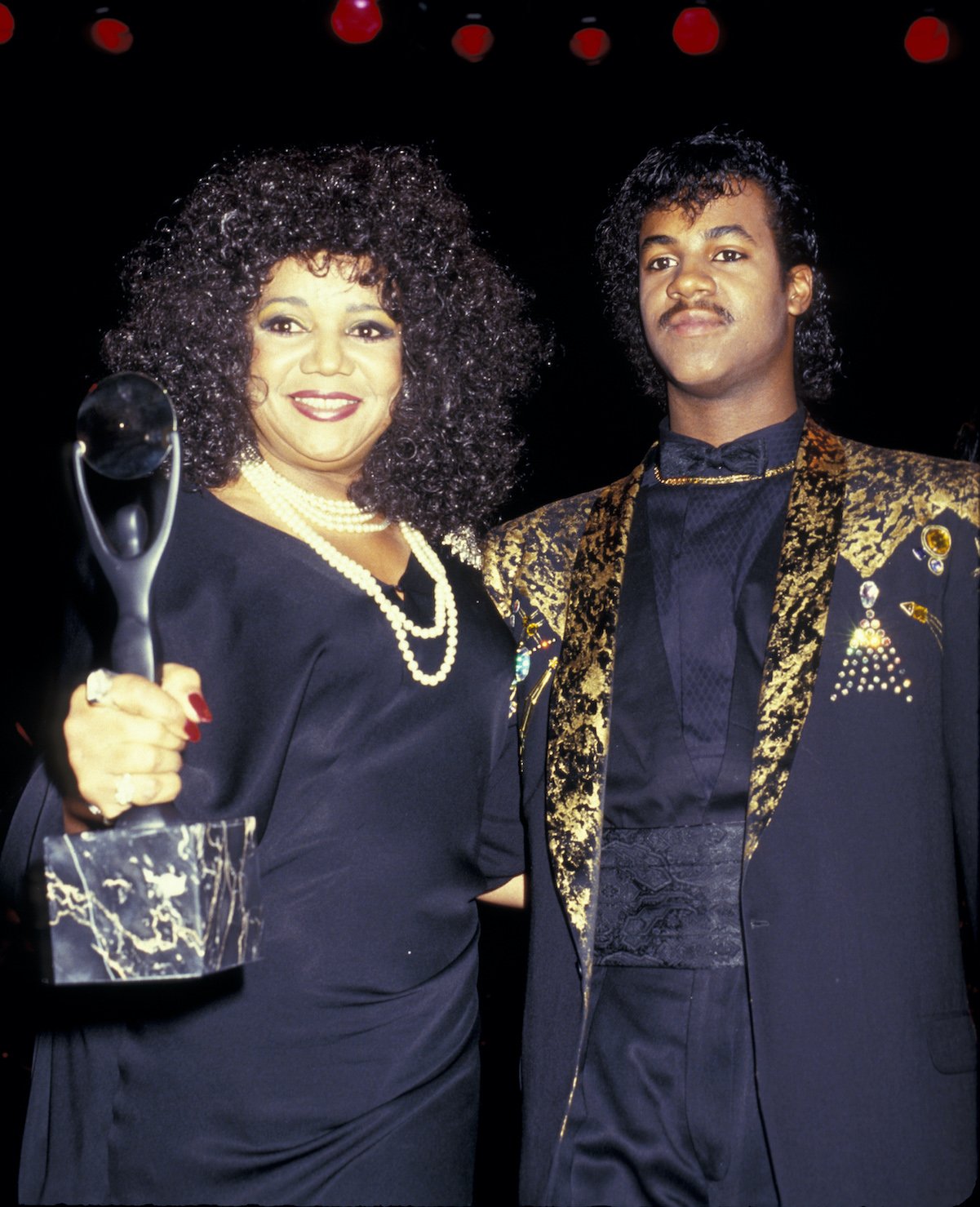 Anna Gordy Gaye and her son, Marvin Gaye III, in 1987