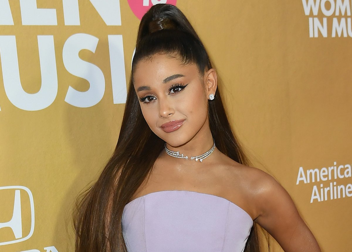 Ariana Grande in a lavender dress at Billboard's 13th Annual Women In Music on Dec. 6, 2018