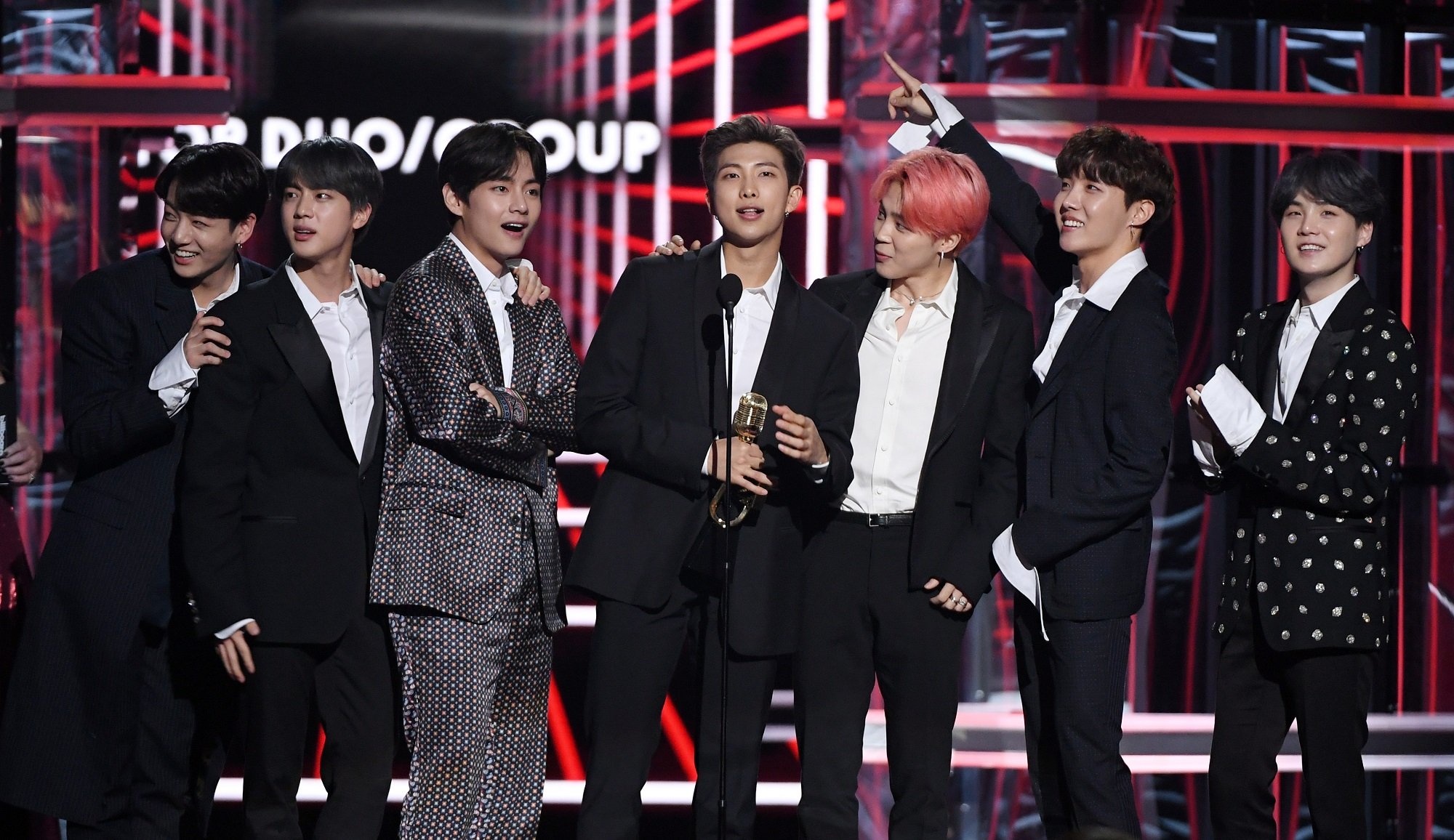 Jungkook, Jin, V, RM, Jimin, J-Hope, and Suga of BTS a the 2019 Billboard Music Awards