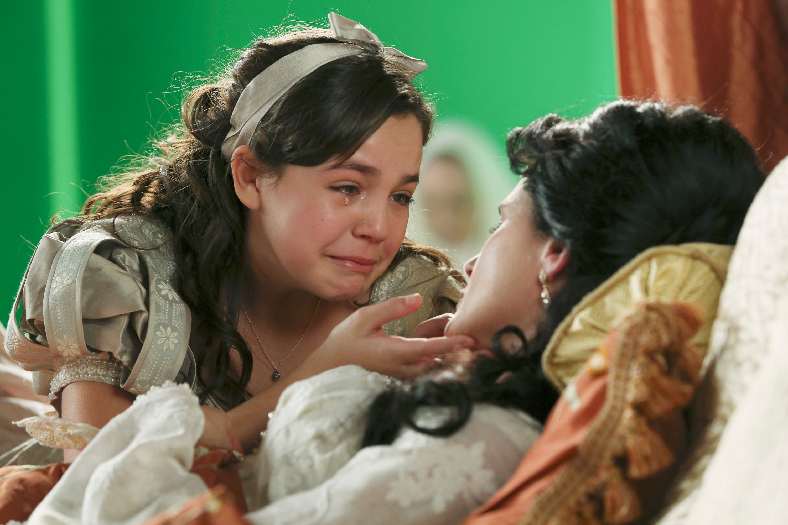 Bailee Madison crying as Young Snow White