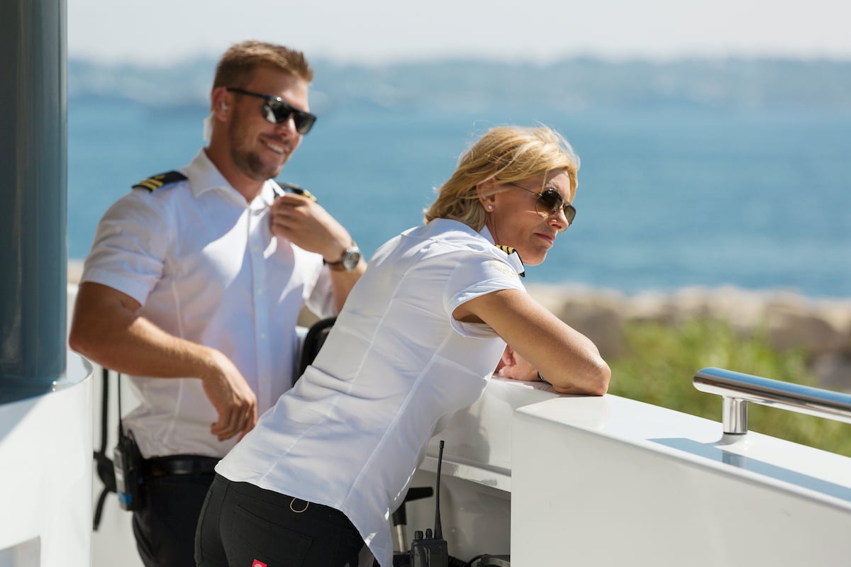 João Franco and Captain Sandy Yawn on a superyacht