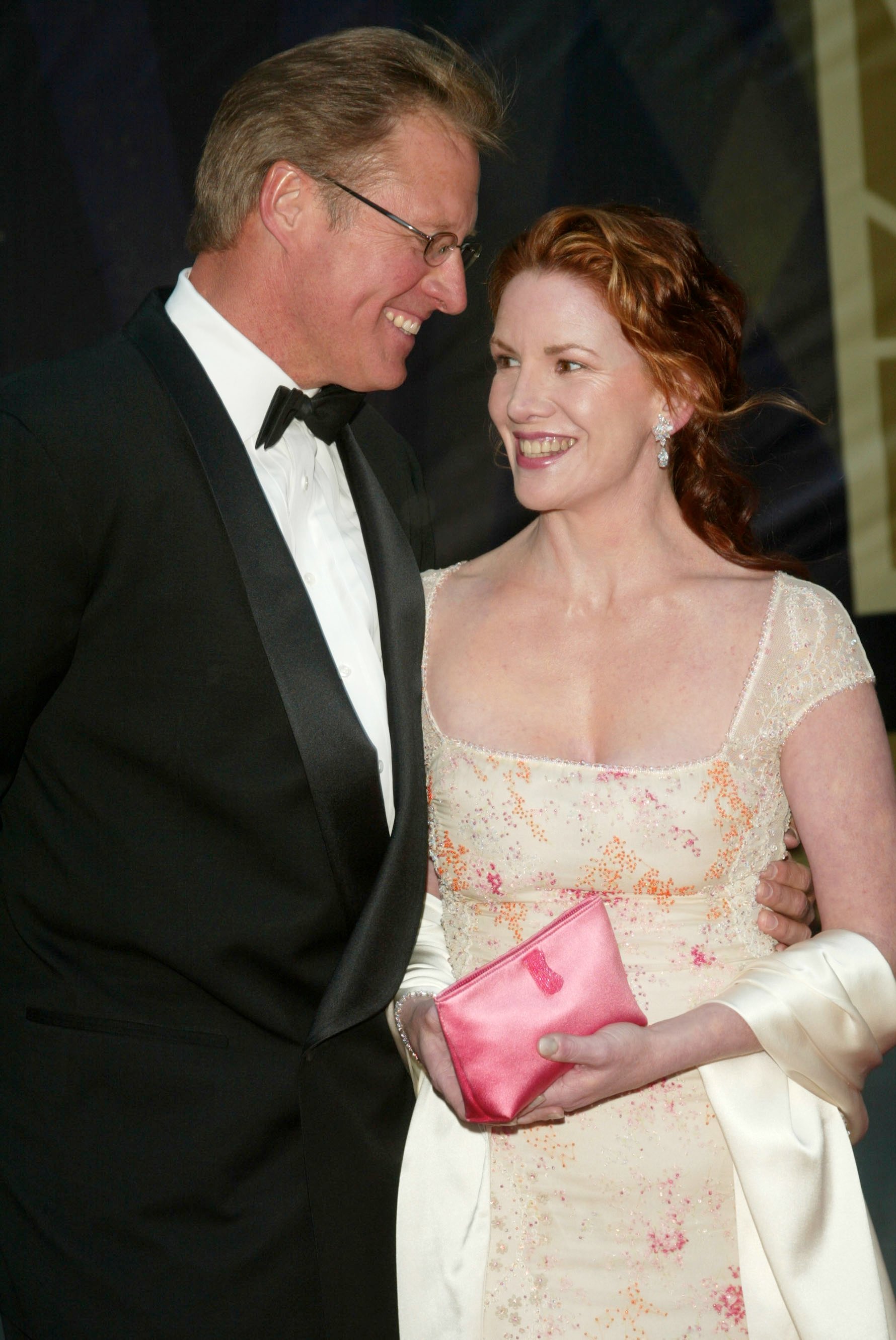 Melissa Gilbert with husband Bruce Boxleitner arriving at the NBC 75th Anniversary Celebration at Rockefeller Plaza in New York City.