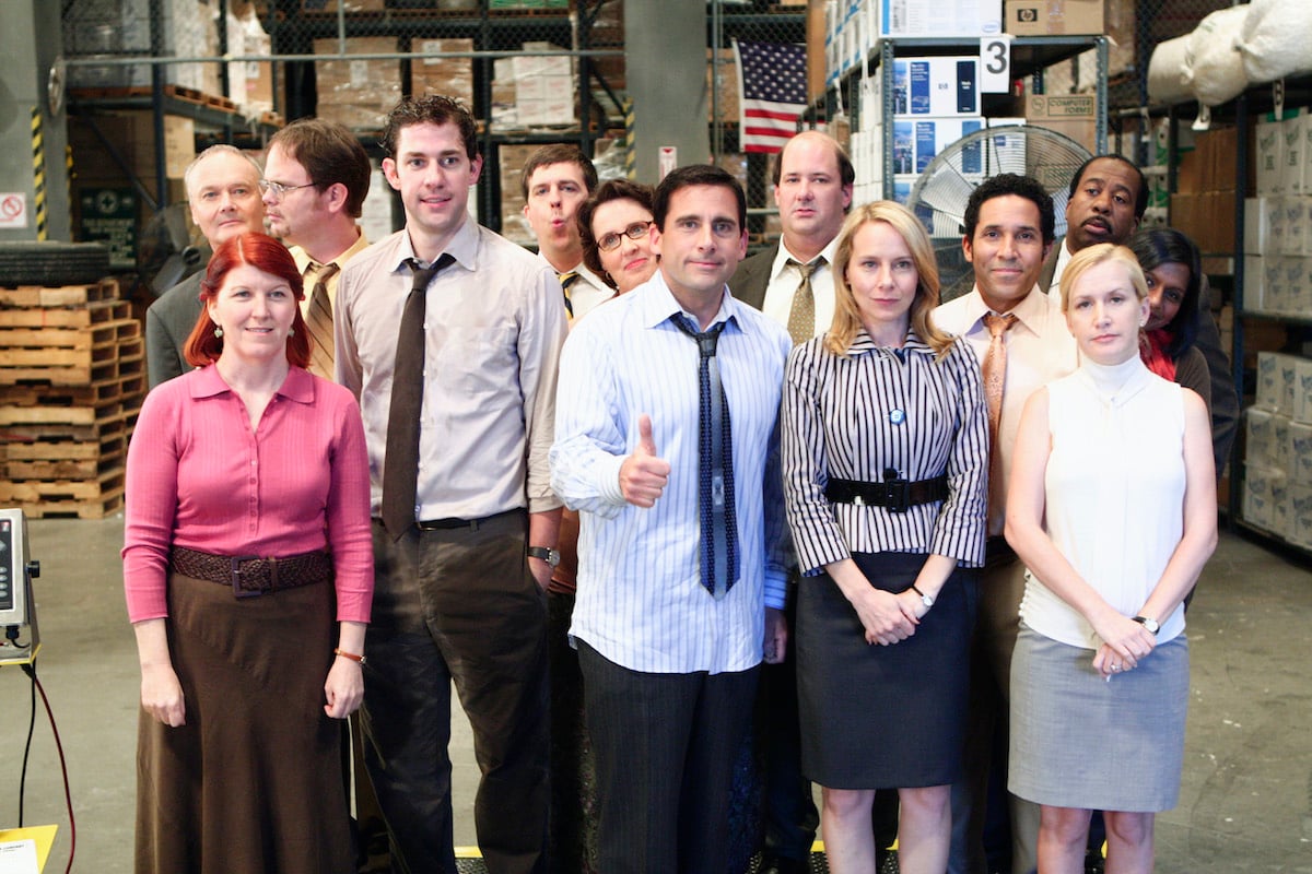 Kate Flannery as Meredith Palmer, John Krasinski as Jim Halpert, Steve Carell as Michael Scott, Amy Ryan as Holly Flax, Angela Kinsey as Angela Martin, Creed Bratton as Creed Bratton, Rainn Wilson as Dwight Schrute, Ed Helms as Andy Bernard, Phyllis Smith as Phyllis Lapin, Brian Baumgartner as Kevin Malone, Oscar Nunez as Oscar Martinez, Leslie David Baker as Stanley Hudson, Mindy Kaling as Kelly Kapoor from 'The Office'