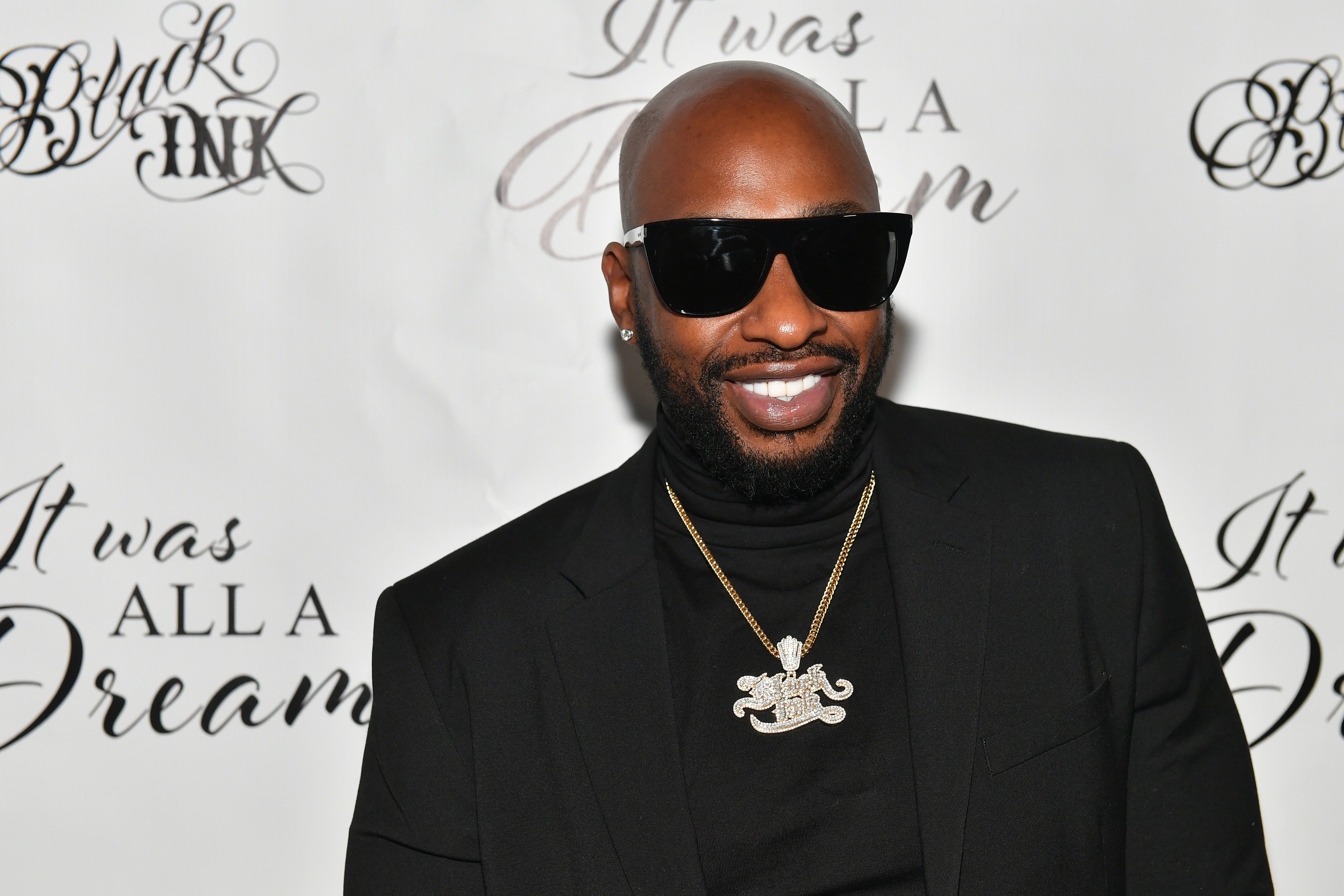 Ceaser Emanuel of Black Ink Crew attends "It Was All A Dream" Black Ink Gallery And Silent Auction
