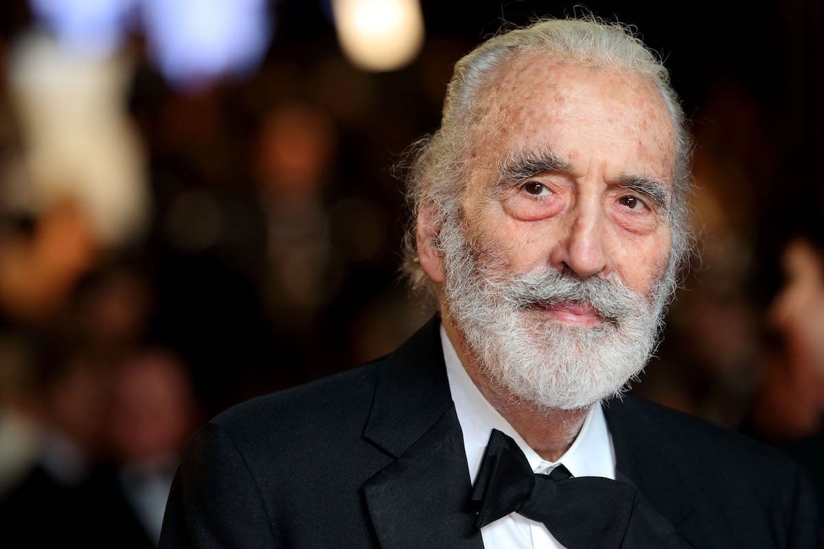 Christopher Lee attends the Royal World Premiere of 'Skyfall' at Royal Albert Hall on October 23, 2012 in London, England.