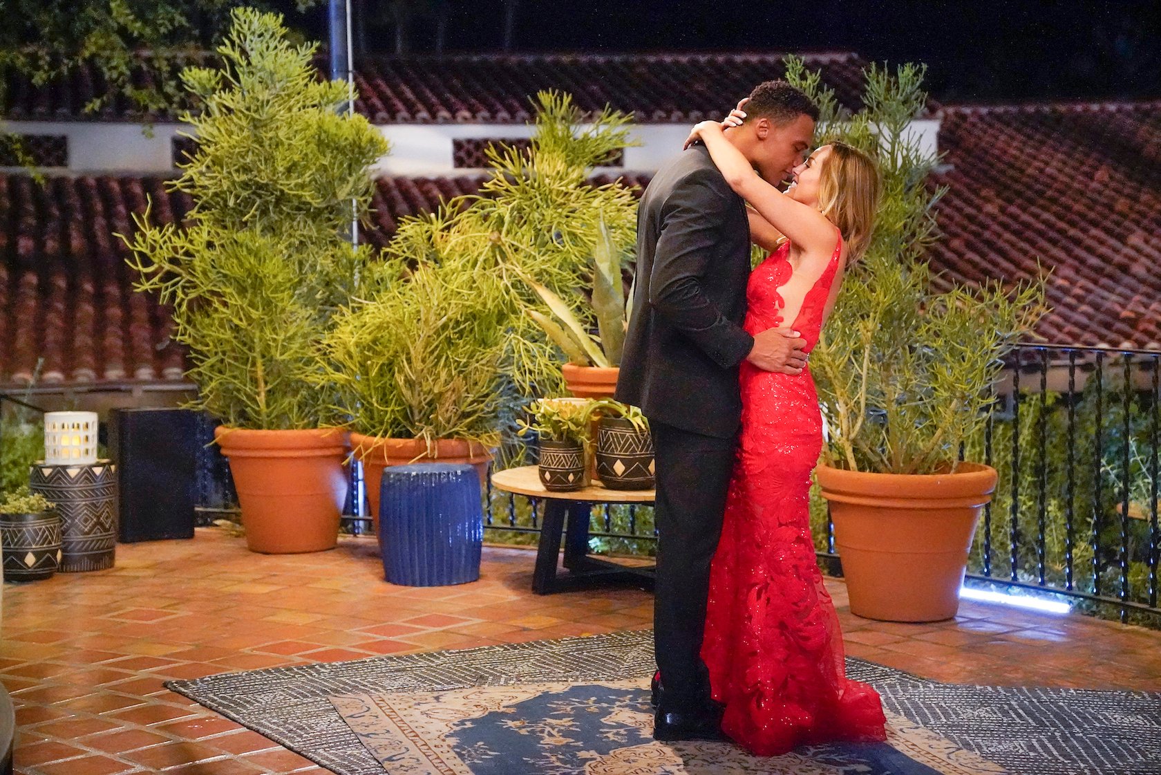 Clare Crawley from 'The Bachelor' and 'Bachelor in Paradise' with her arms around Dale Moss on 'The Bachelorette'