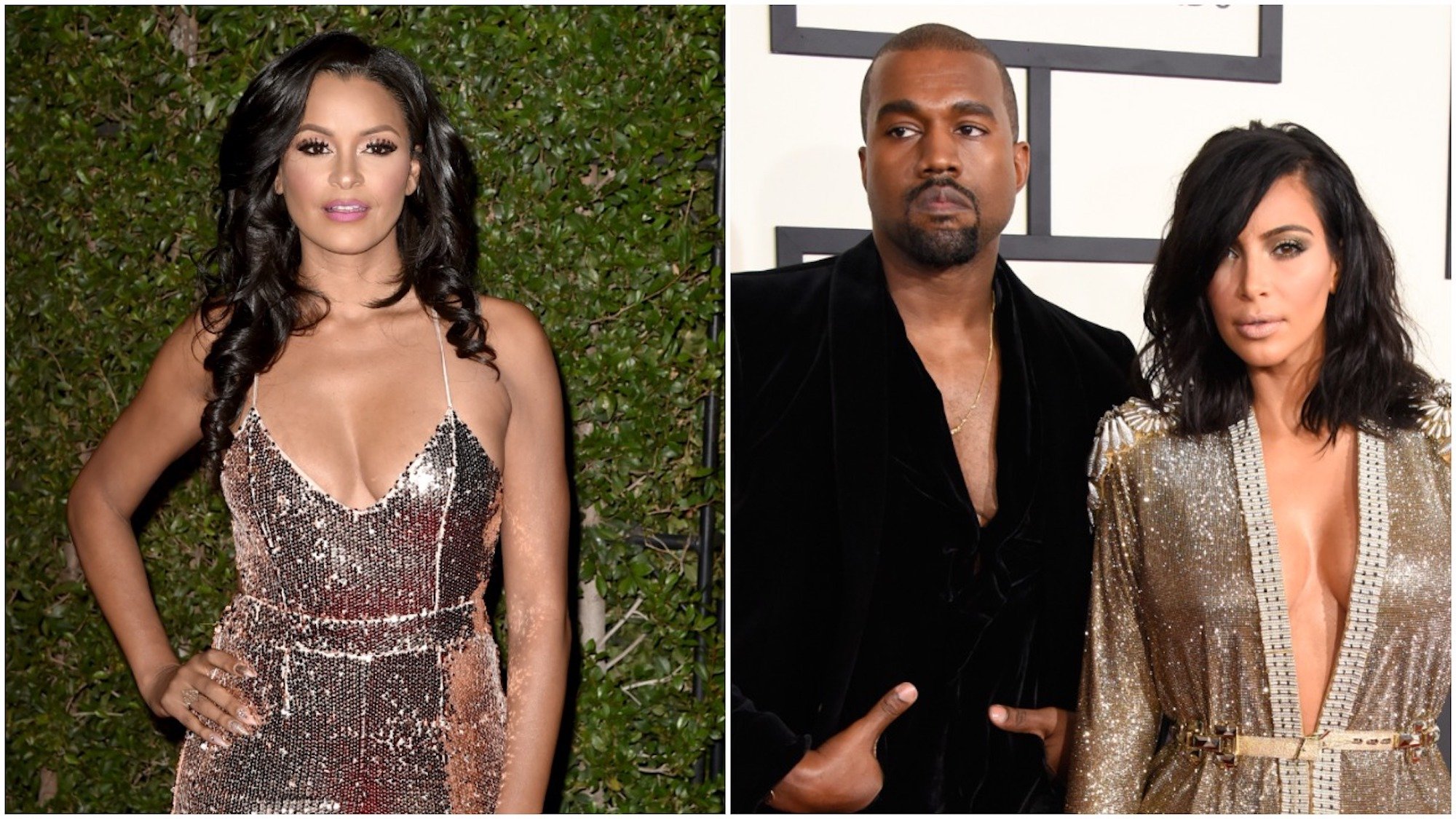 Claudia Jordan, Kanye West, and Kim Kardashian West