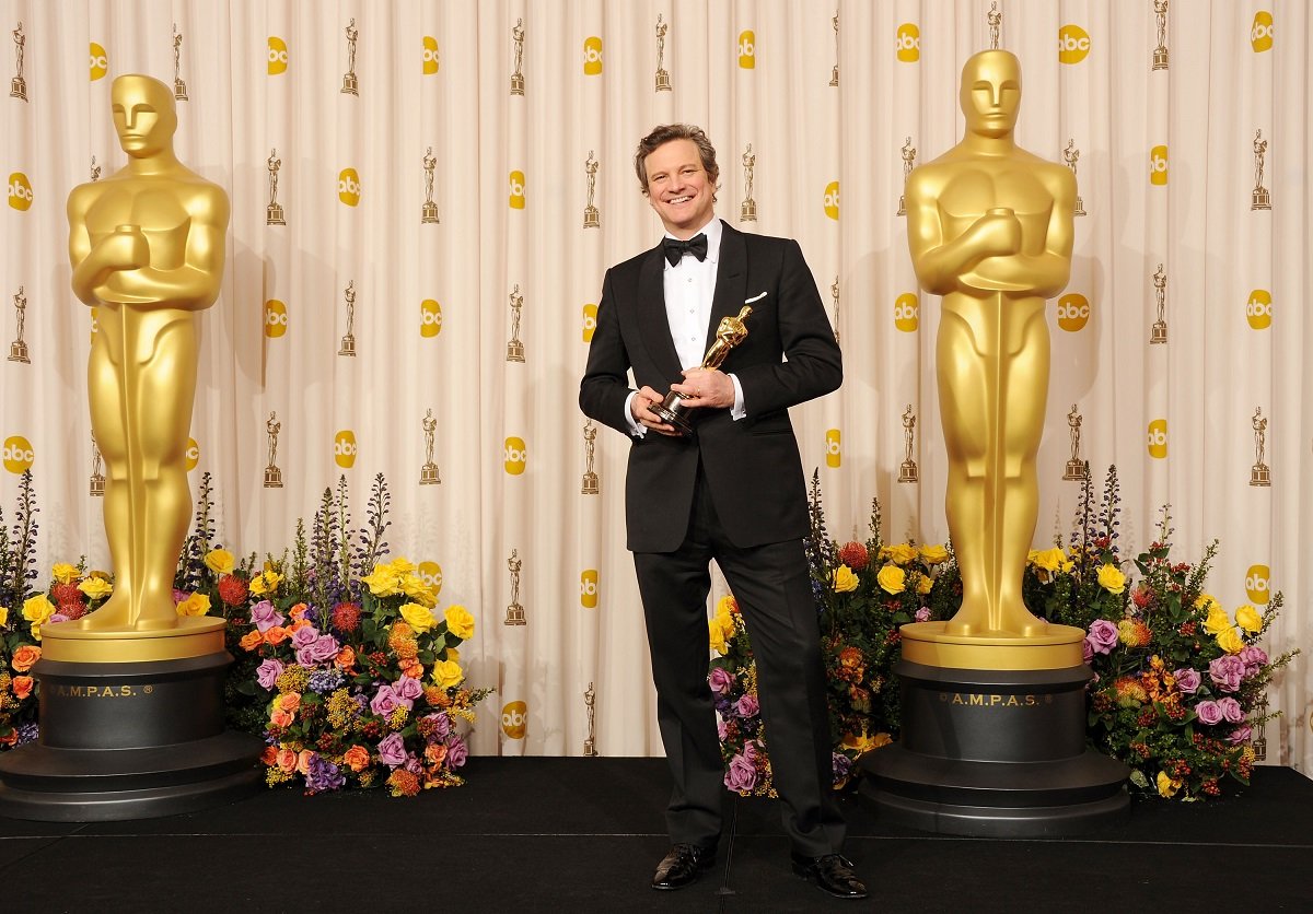 Colin Firth with his Academy Award for Best Actor for 'The King's Speech' in 2011