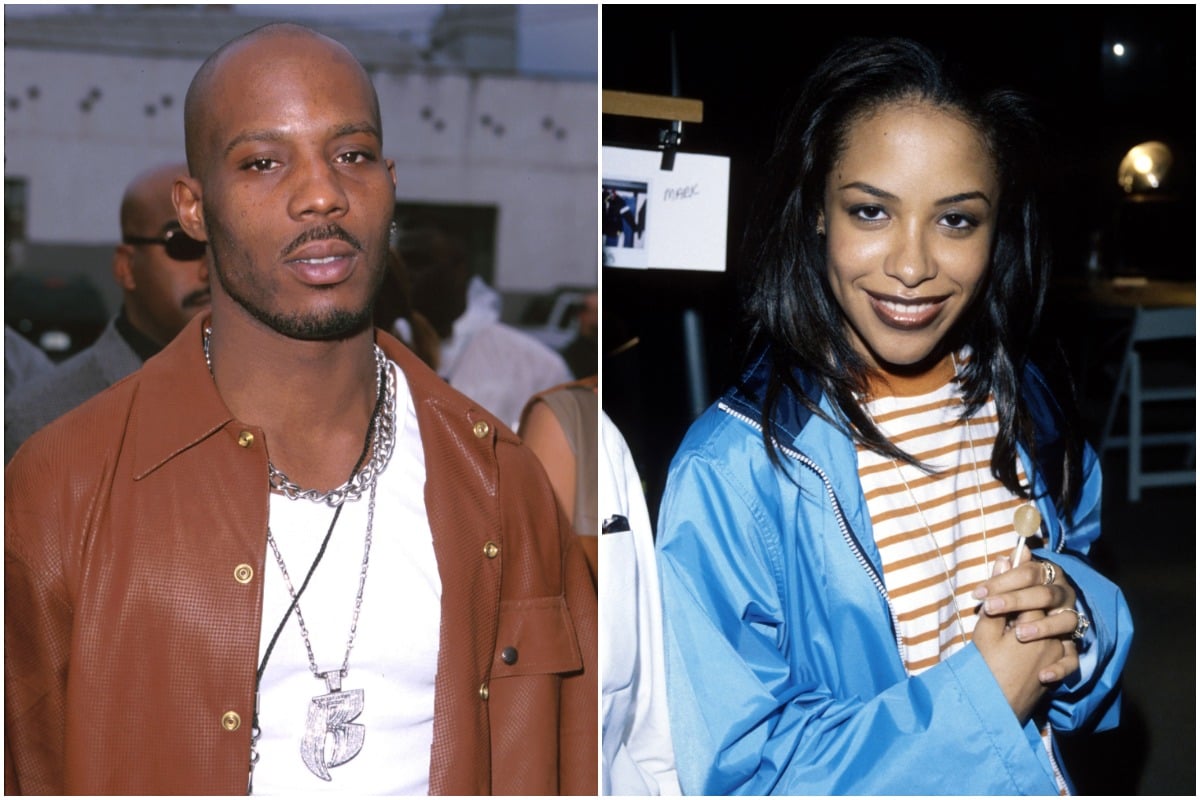 A side-by-side photo of celebrities DMX and Aaliyah