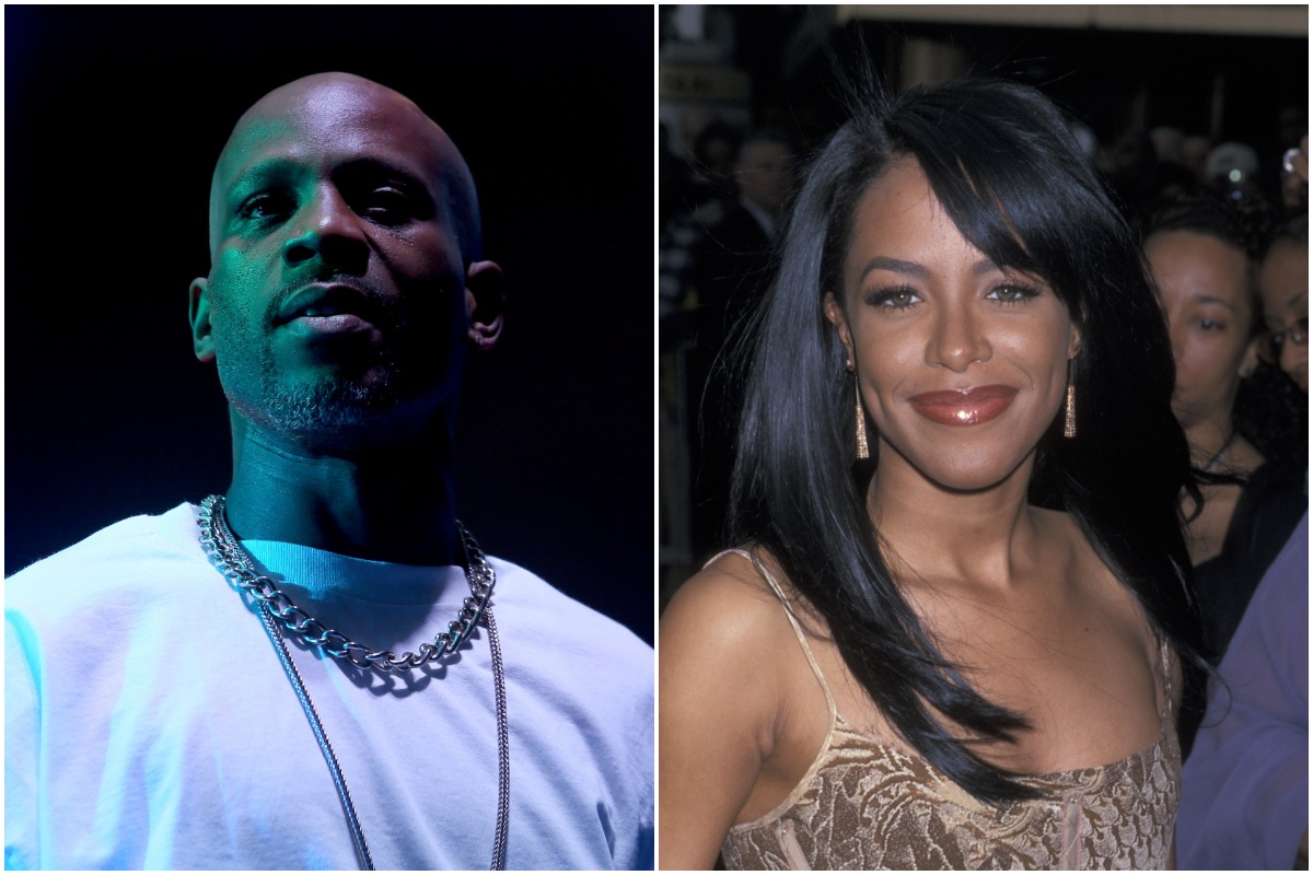 A side-by-side photo of DMX and Aaliyah