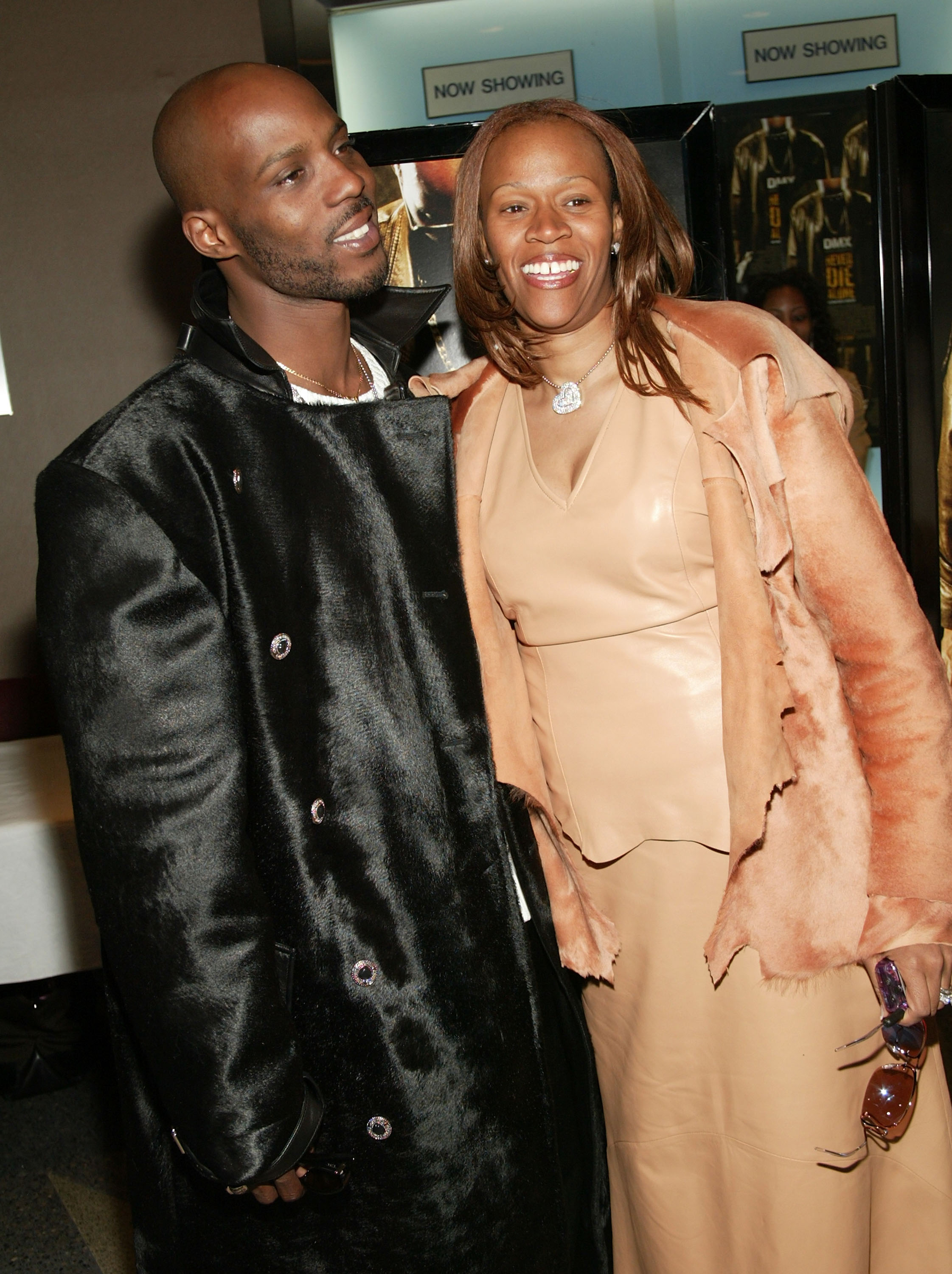 DMX and Tashera Simmons pose for photo together at movie premiere in 2004