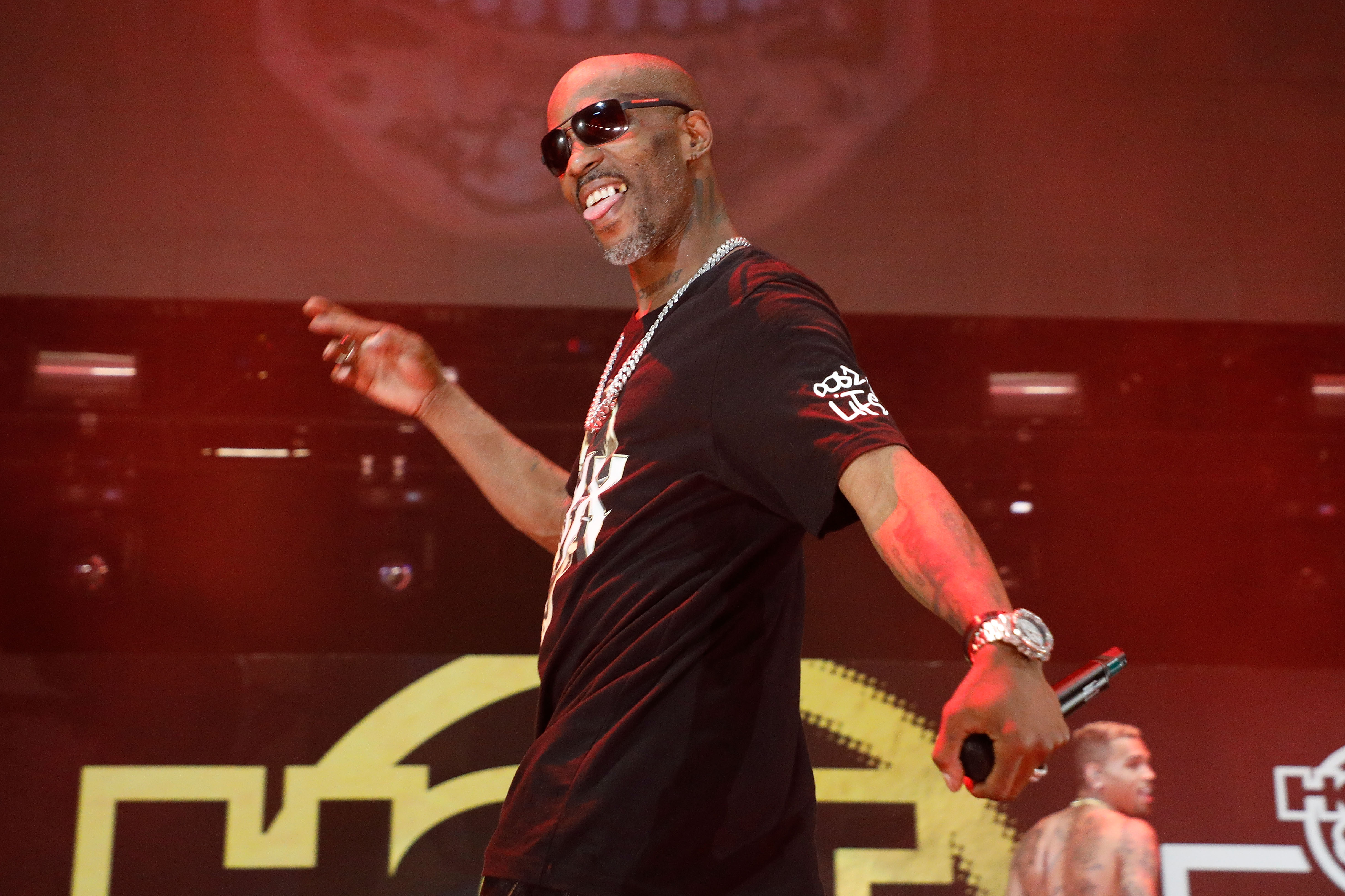 DMX sticks his tongue out on stage