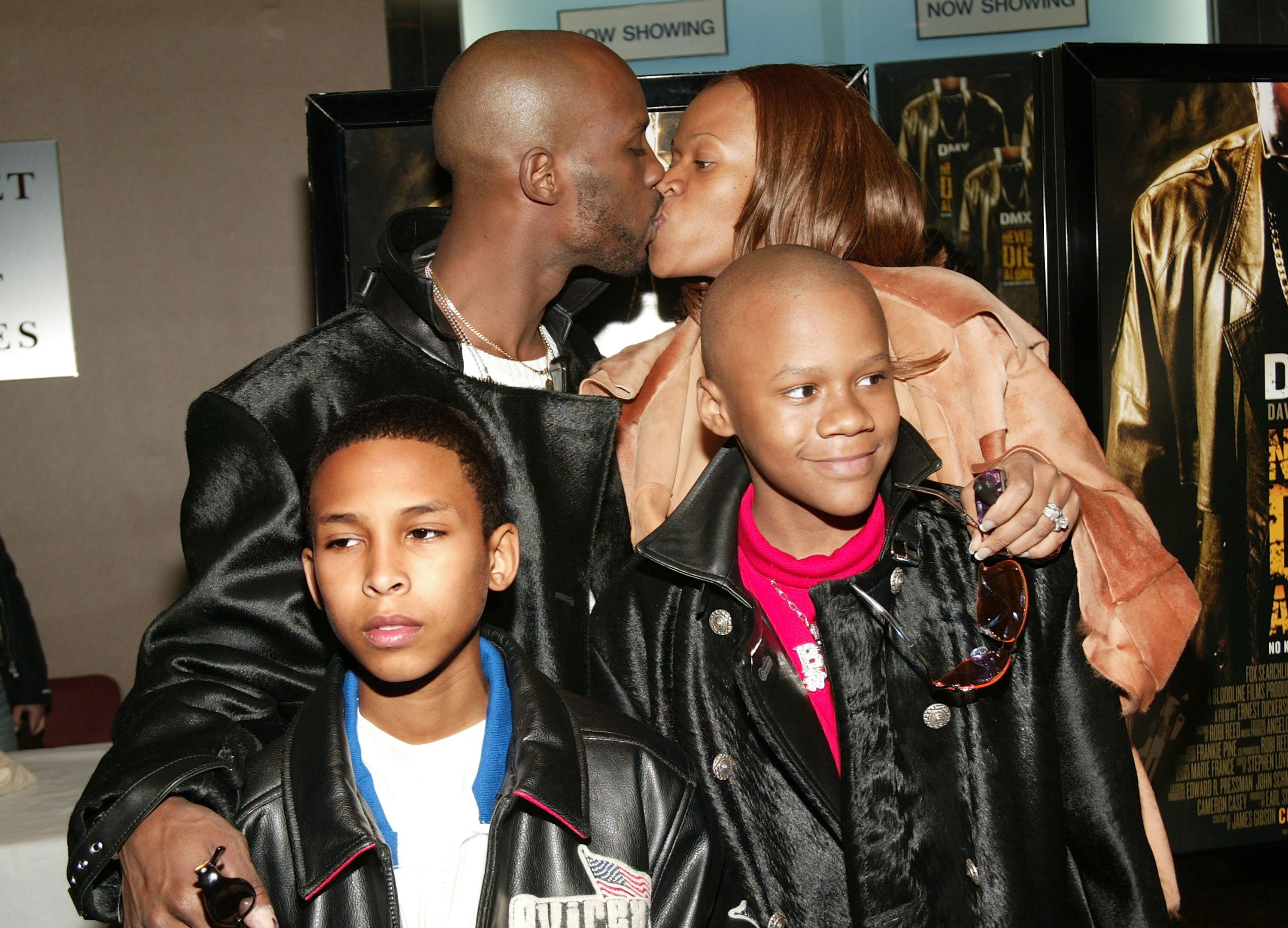 DMX with his family at the Never Die Alone premiere