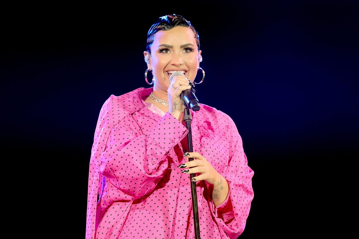 Demi Lovato performs onstage during the OBB Premiere Event for YouTube Originals Docuseries "Demi Lovato: Dancing With The Devil" at The Beverly Hilton on March 22, 2021 in Beverly Hills, California