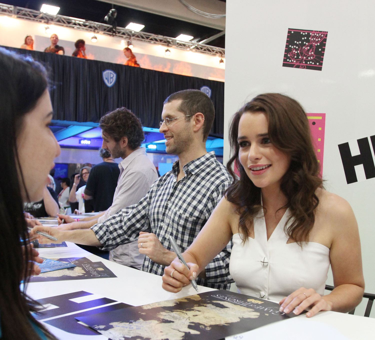 Emilia Clarke signing autographs