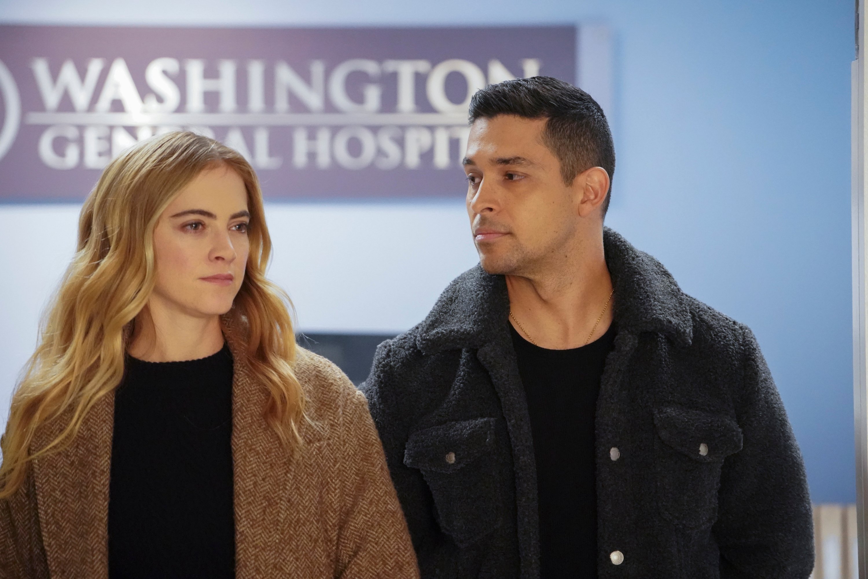 Emily Wickersham and Wilmer Valderrama on NCIS | Edward Chen/CBS via Getty Images