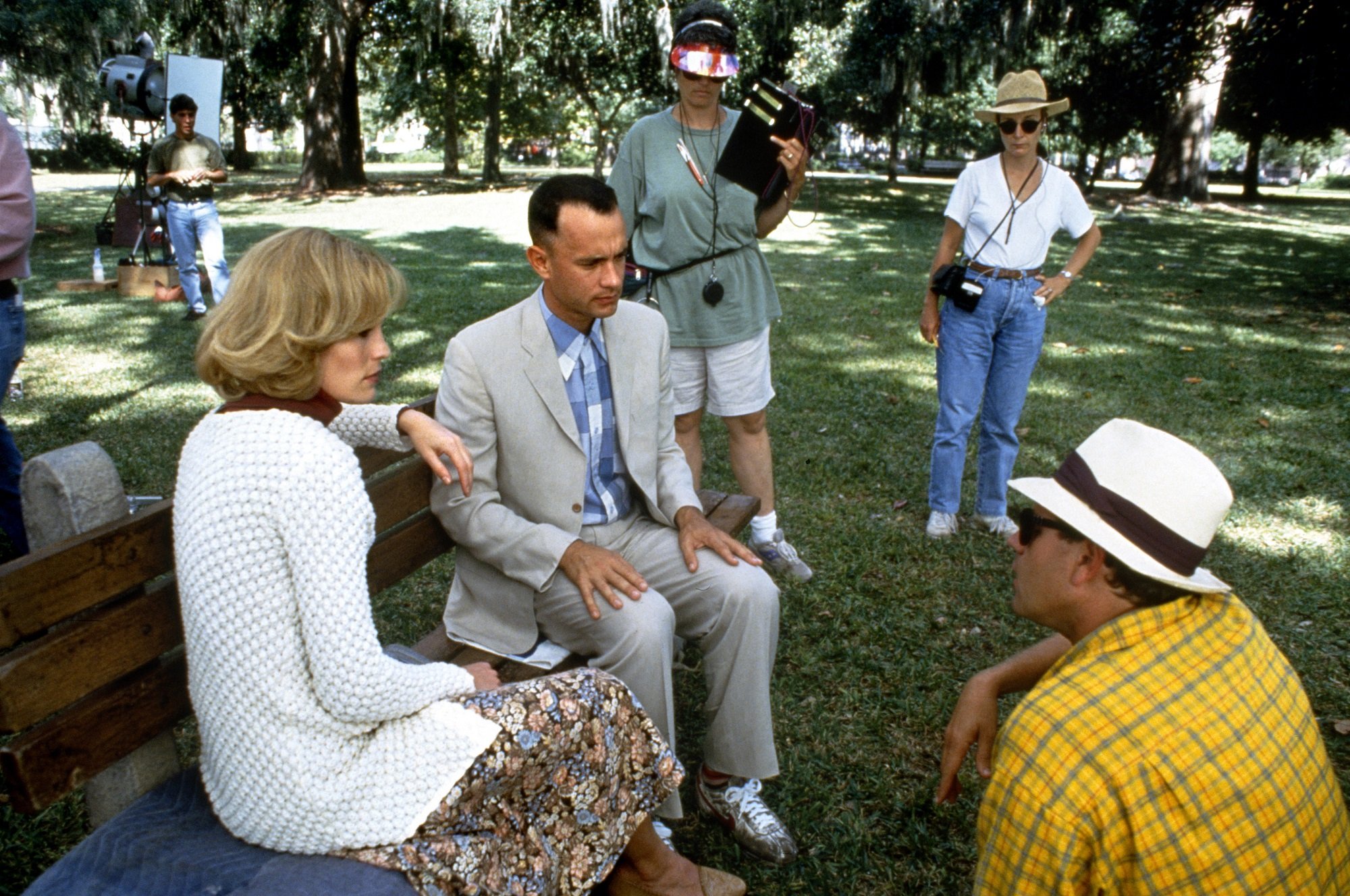 Tom Hanks and Robin Wright sit on the bench in Forrest Gump
