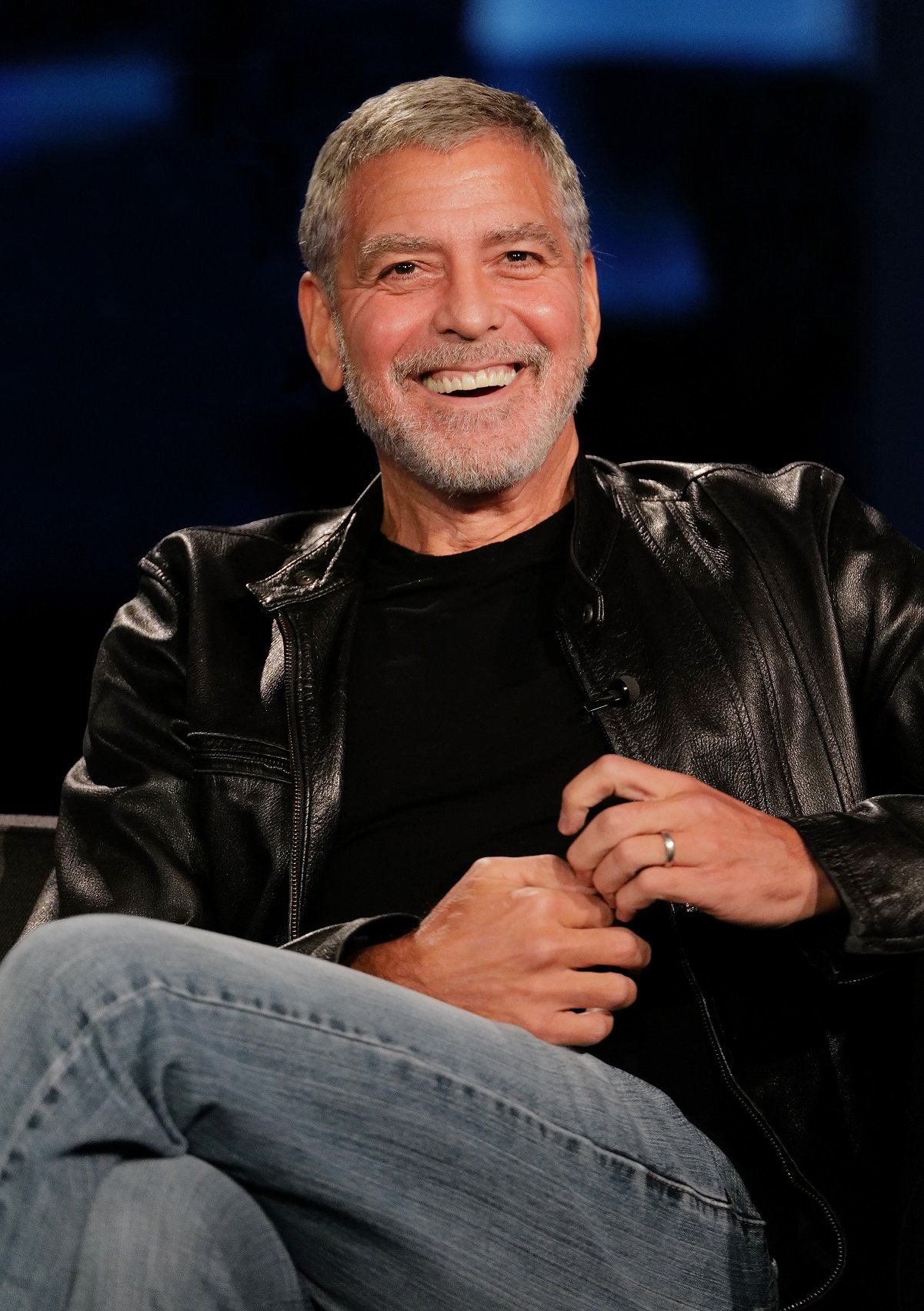 George Clooney dressed down on the set of 'Jimmy Kimmel Live!'