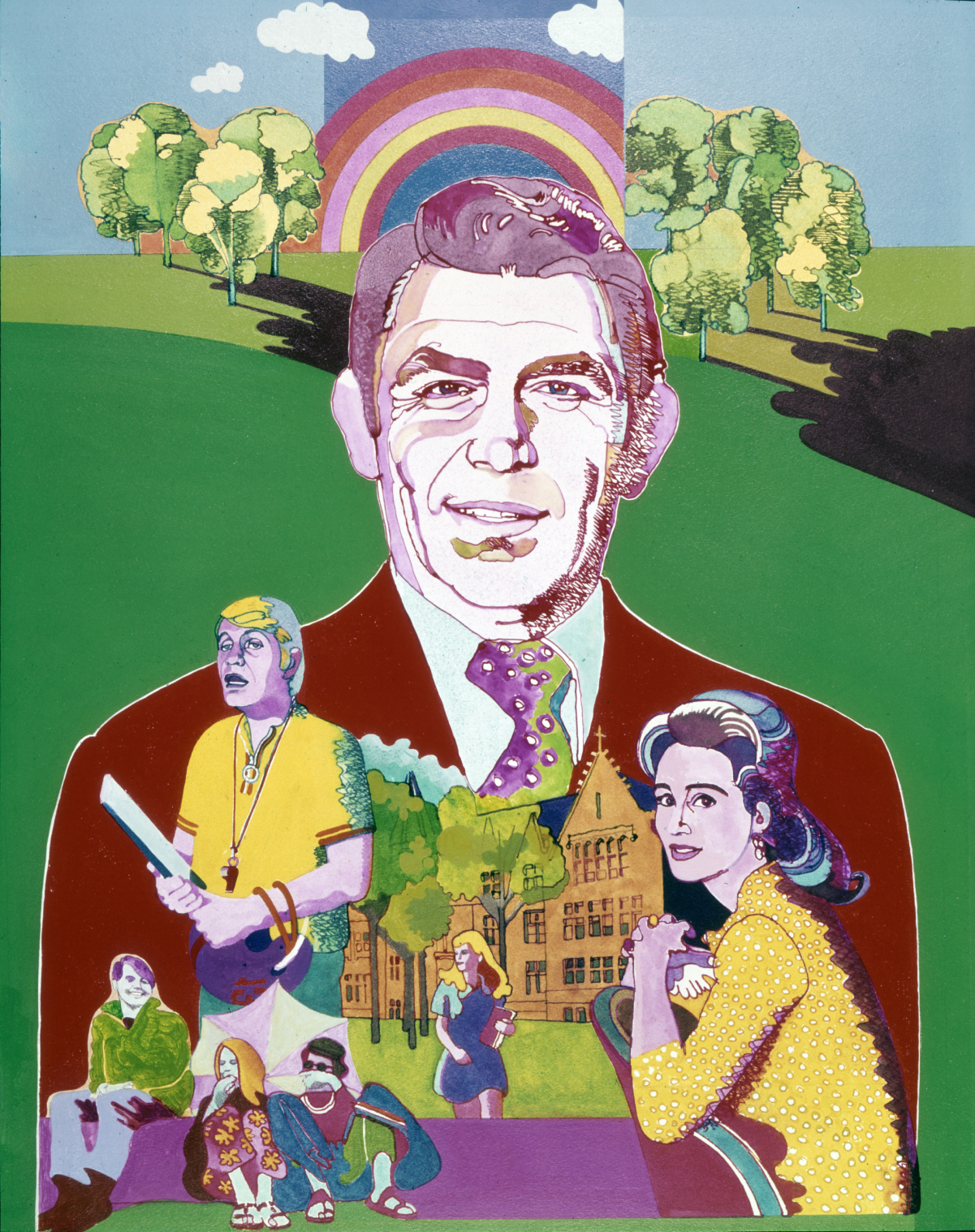 A colorful promotional image for CBS' 'Headmaster,' starring Andy Griffith, 1970