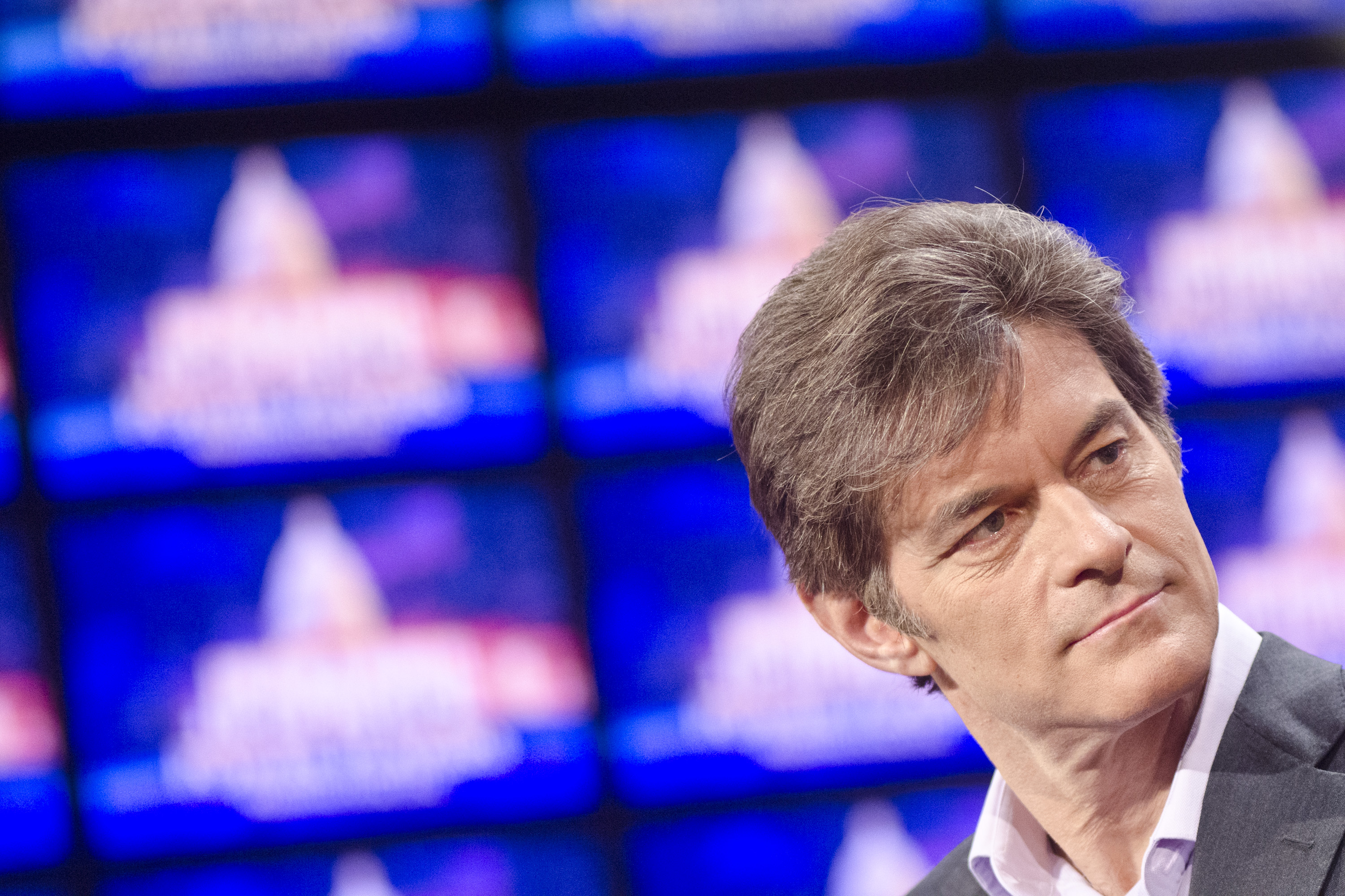 Dr. Mehmet Oz speaks during a rehearsal before a taping of  'Jeopardy!' Power Players Week at DAR Constitution Hall in 2012 in Washington, DC.