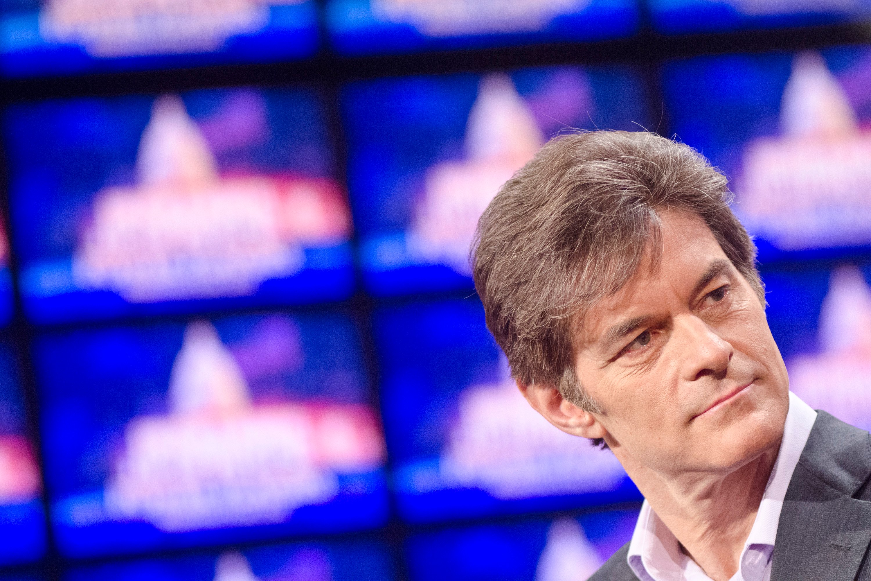 Dr. Mehmet Oz speaks during a rehearsal before a taping of  'Jeopardy!' Power Players Week at DAR Constitution Hall in 2012 in Washington, DC.